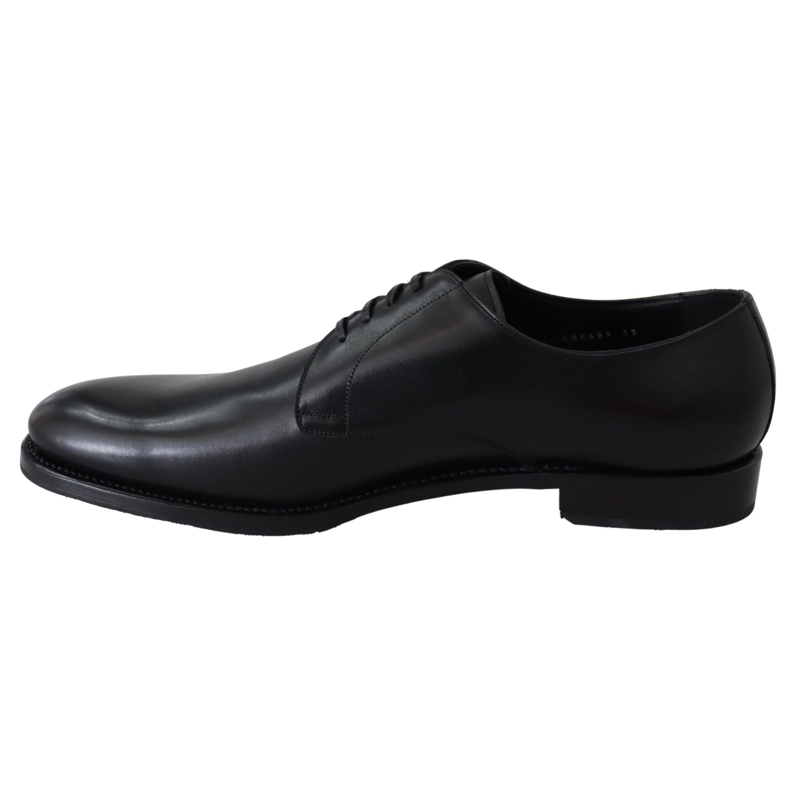 Dolce & Gabbana Black Leather Derby Dress Shoes
