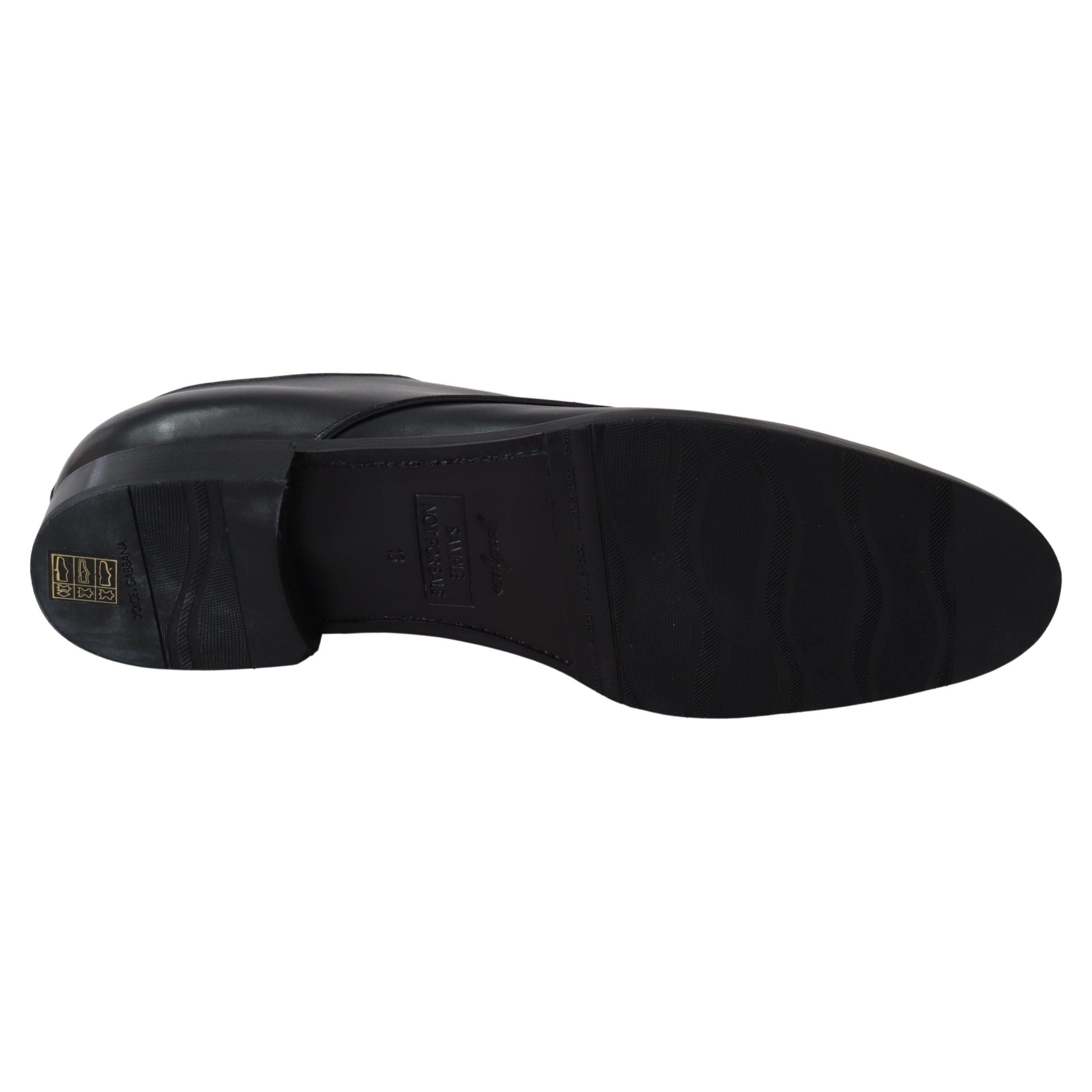 Dolce & Gabbana Black Leather Derby Dress Shoes