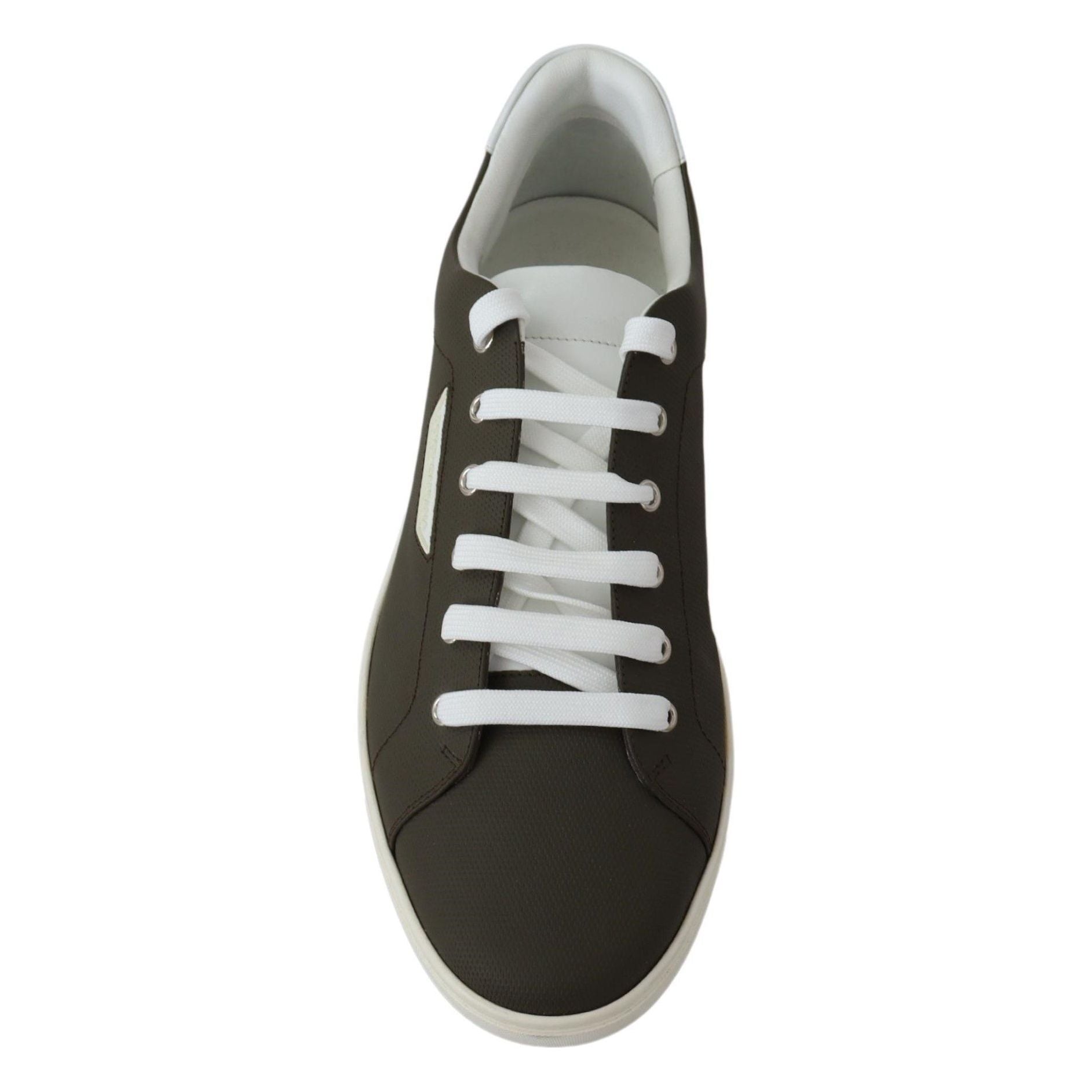 Dolce & Gabbana White Leather Low Top Sneakers Elegance