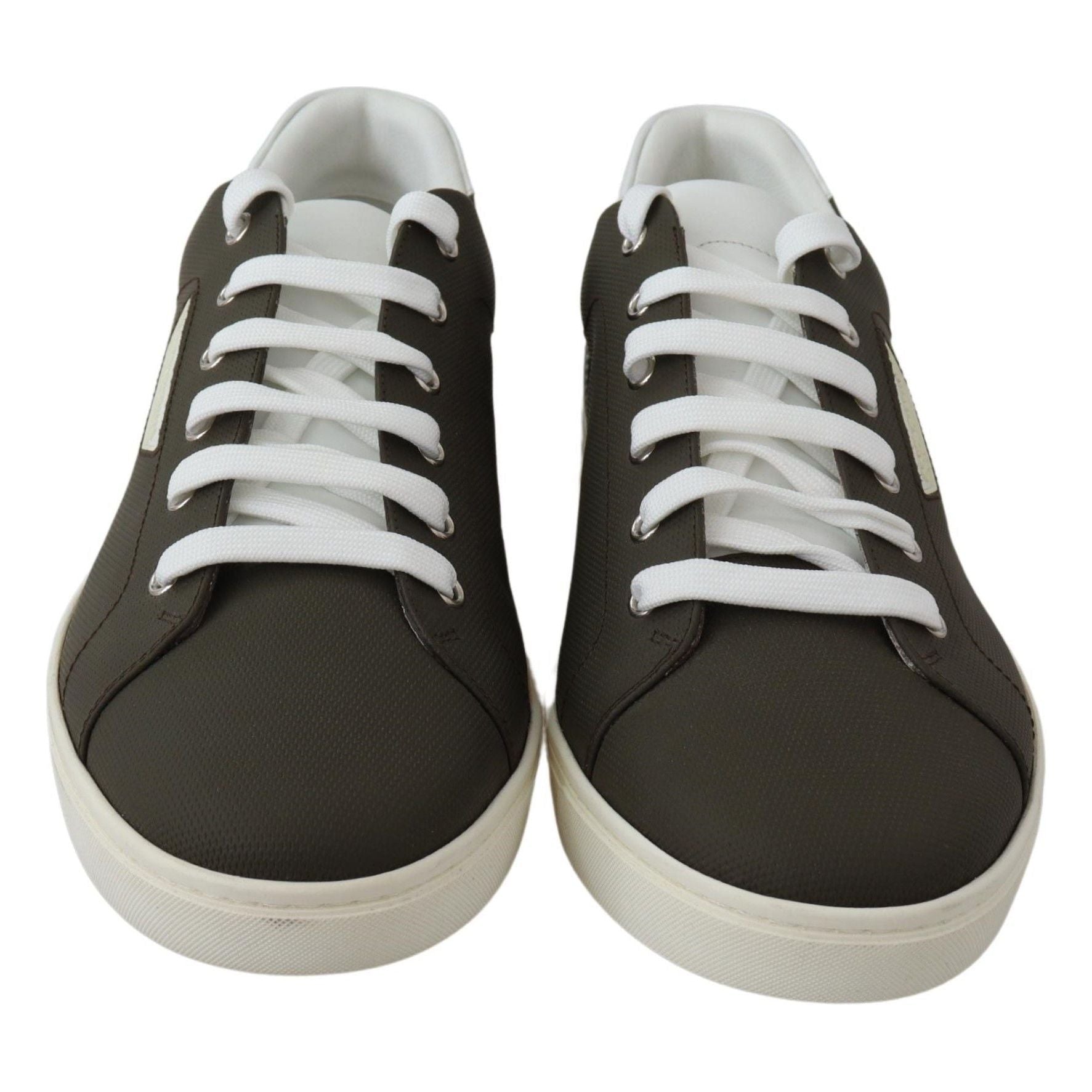 Dolce & Gabbana White Leather Low Top Sneakers Elegance