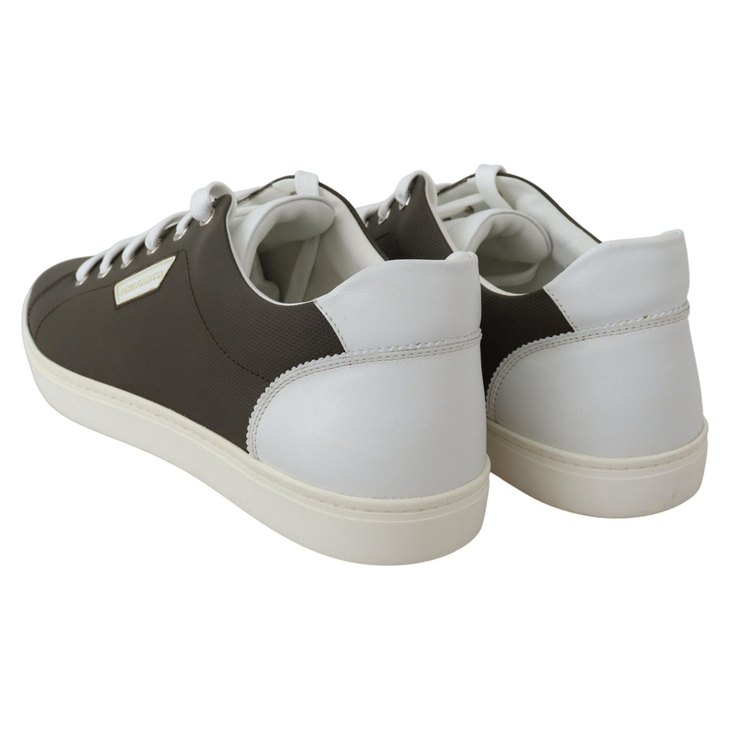 Dolce & Gabbana White Leather Low Top Sneakers Elegance