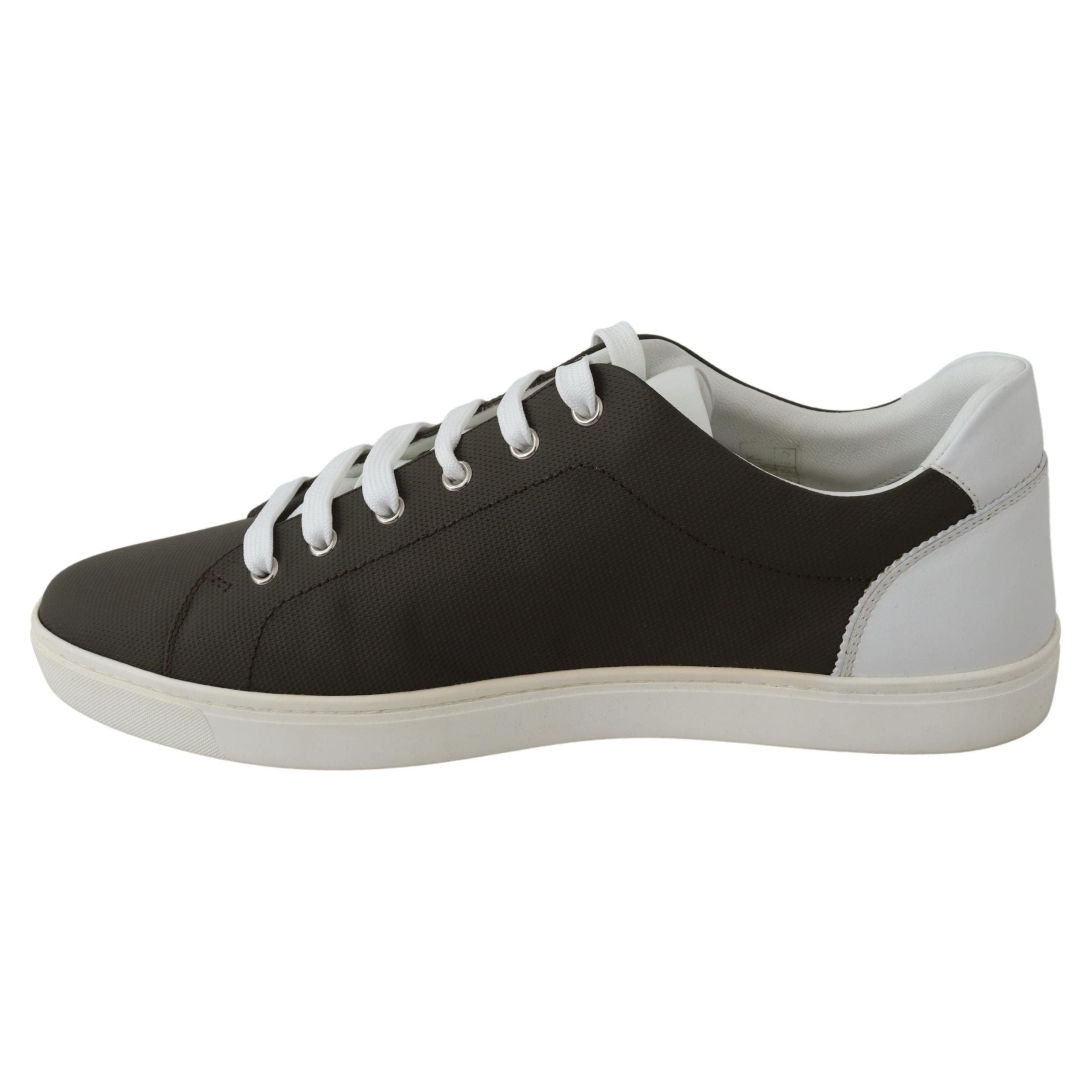 Dolce & Gabbana White Leather Low Top Sneakers Elegance