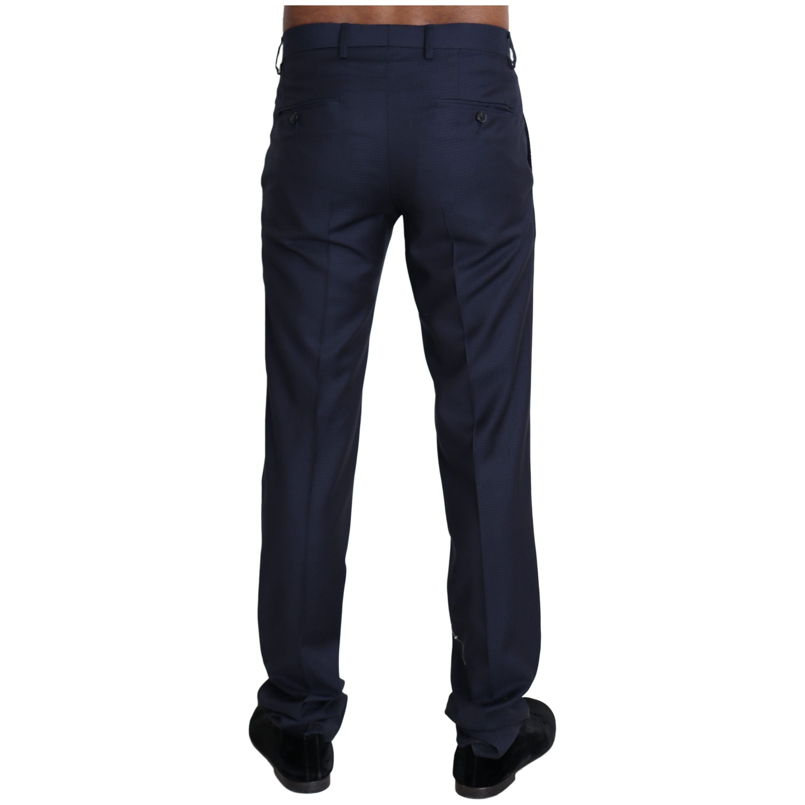 Dolce & Gabbana Navy Wool Blend Dress Pants