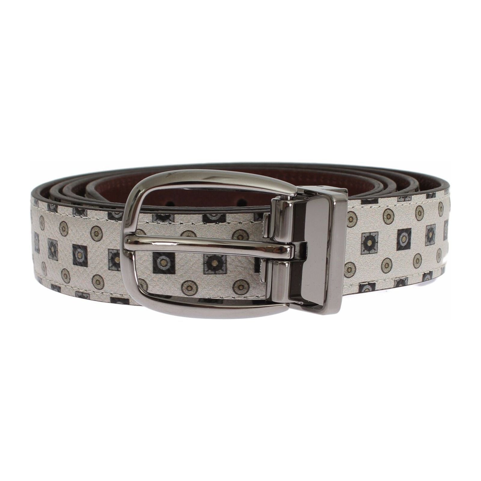 Dolce & Gabbana Multicolor Silk Tie & Leather Belt Set