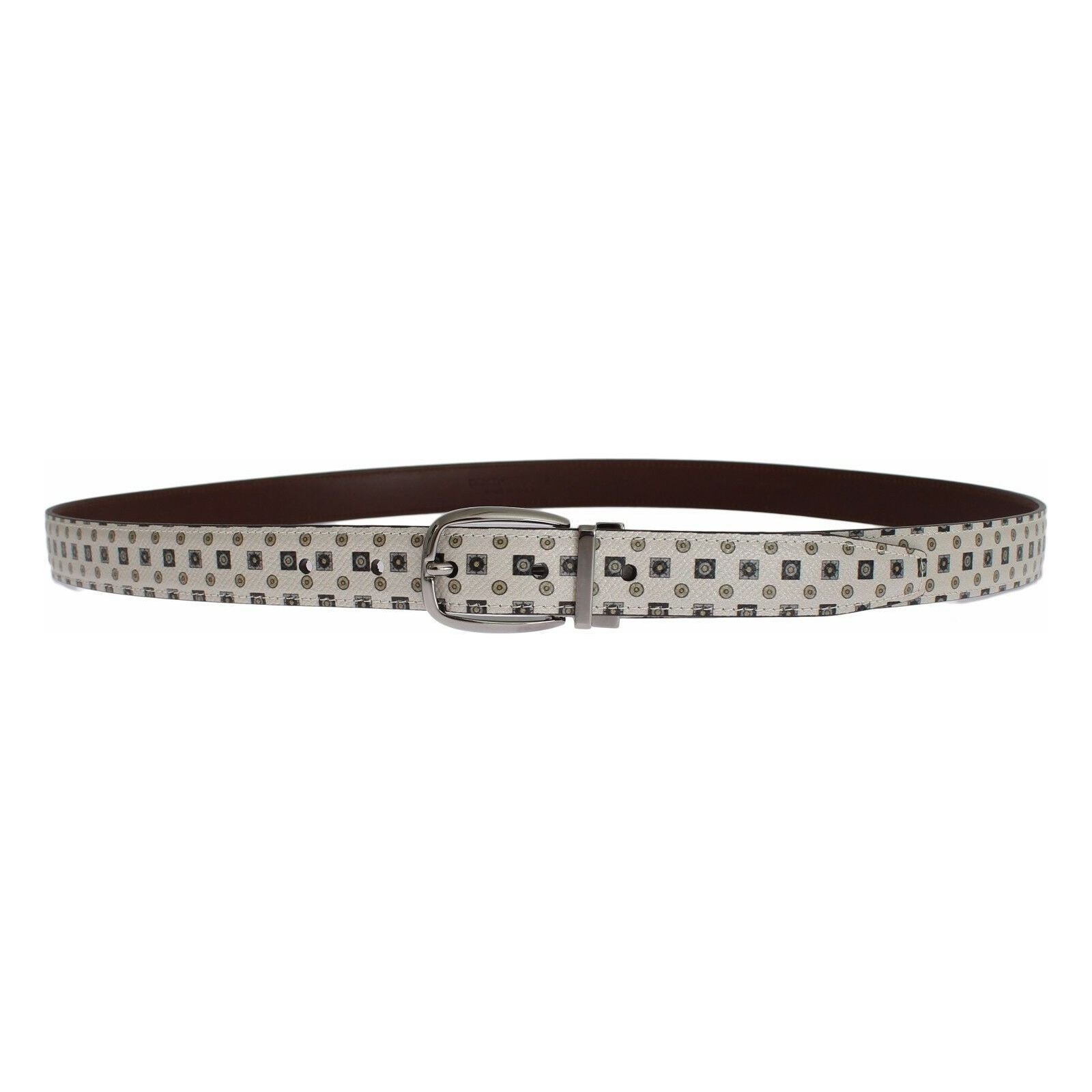Dolce & Gabbana Multicolor Silk Tie & Leather Belt Set