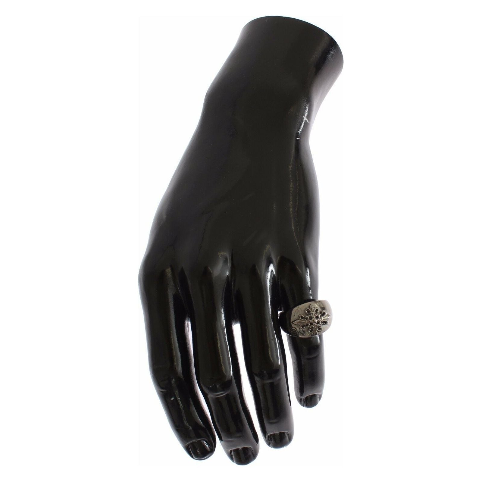 Nialaya Silver Rhodium Sterling Statement Ring for Sophistication