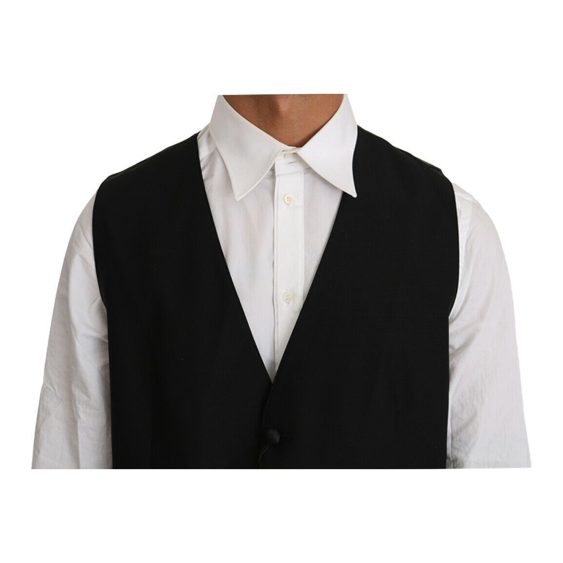 Dolce & Gabbana Black Wool Blend Formal Vest
