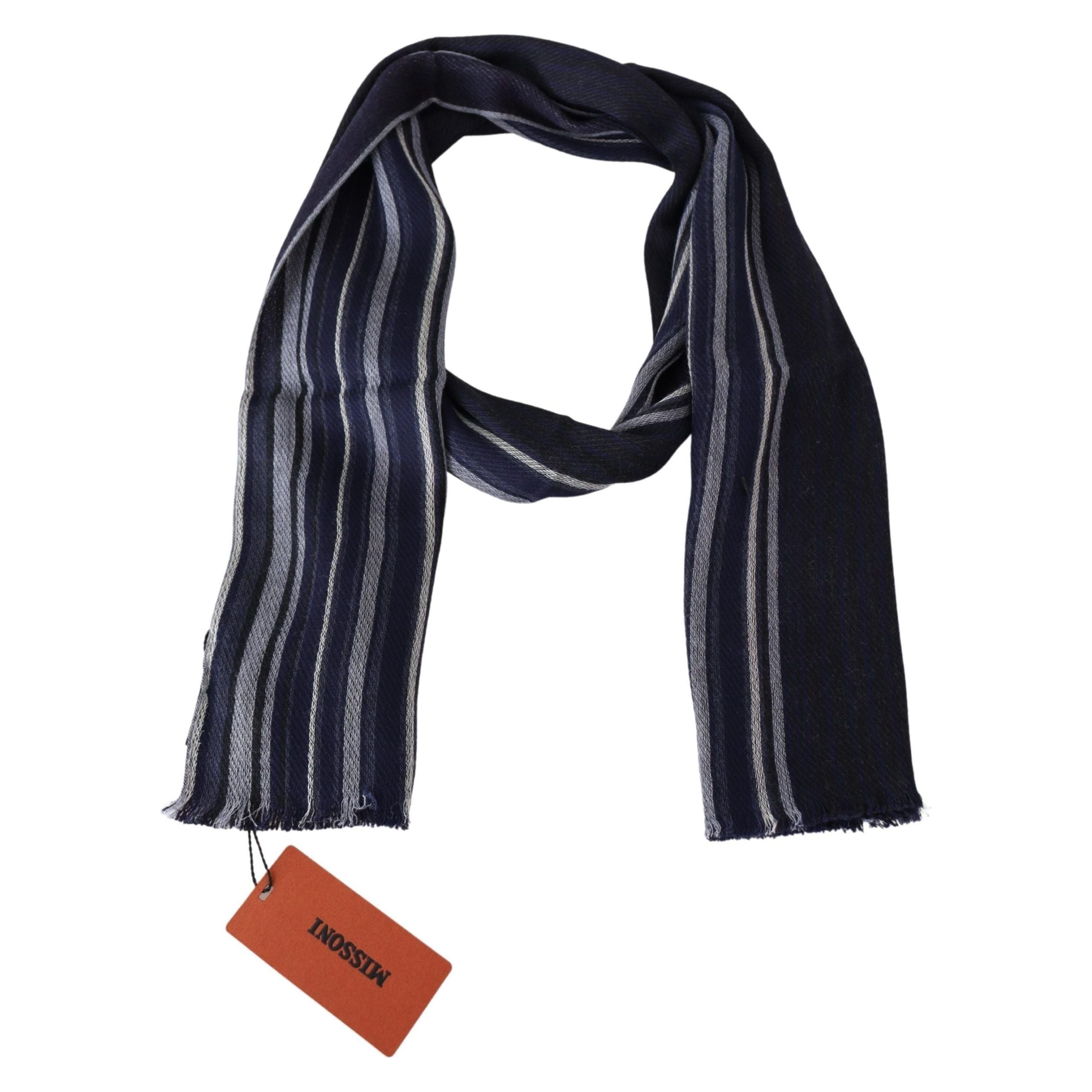 Missoni Multicolor Wool Silk Striped Scarf Elegance