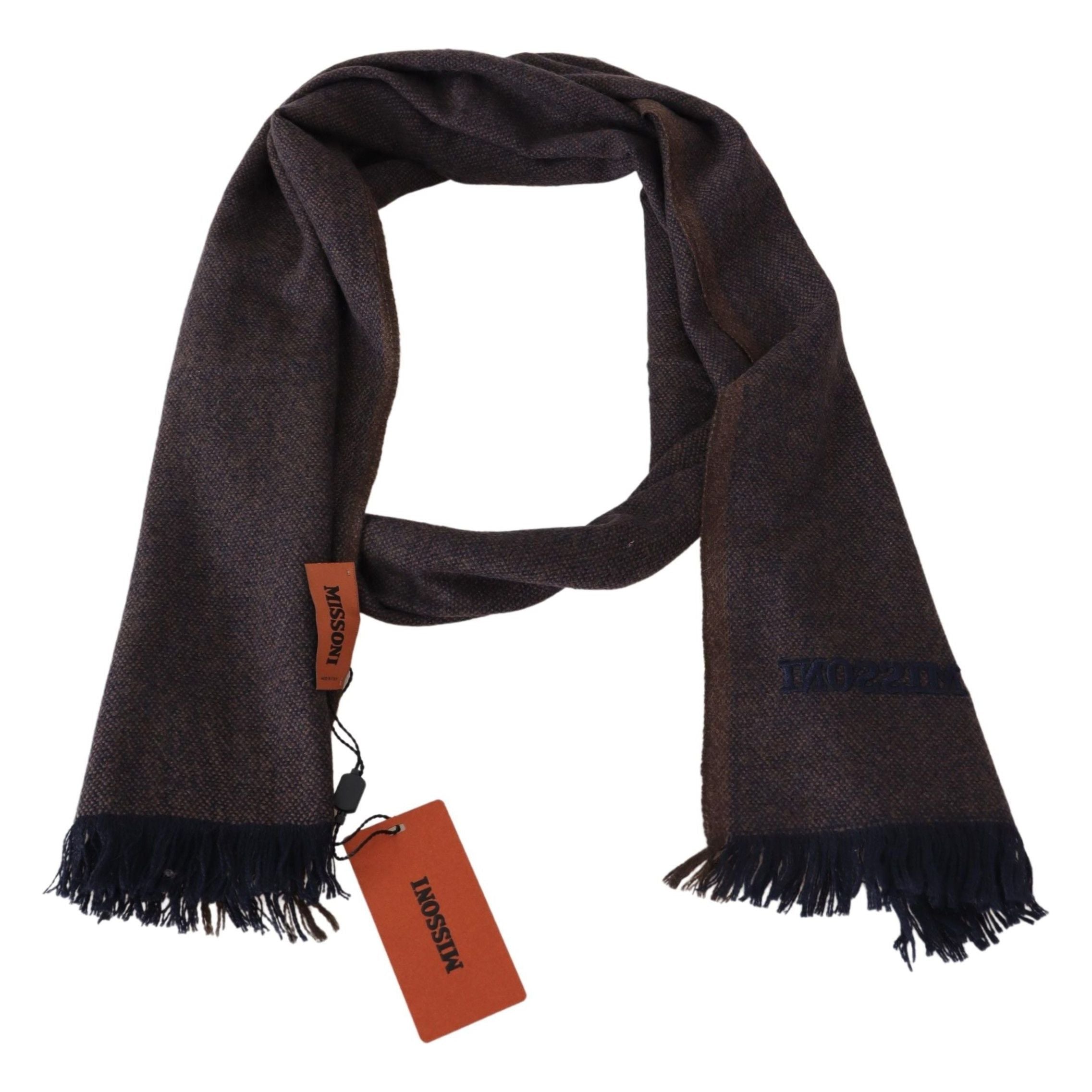 Missoni Grey Cashmere Unisex Fringed Scarf Accessory
