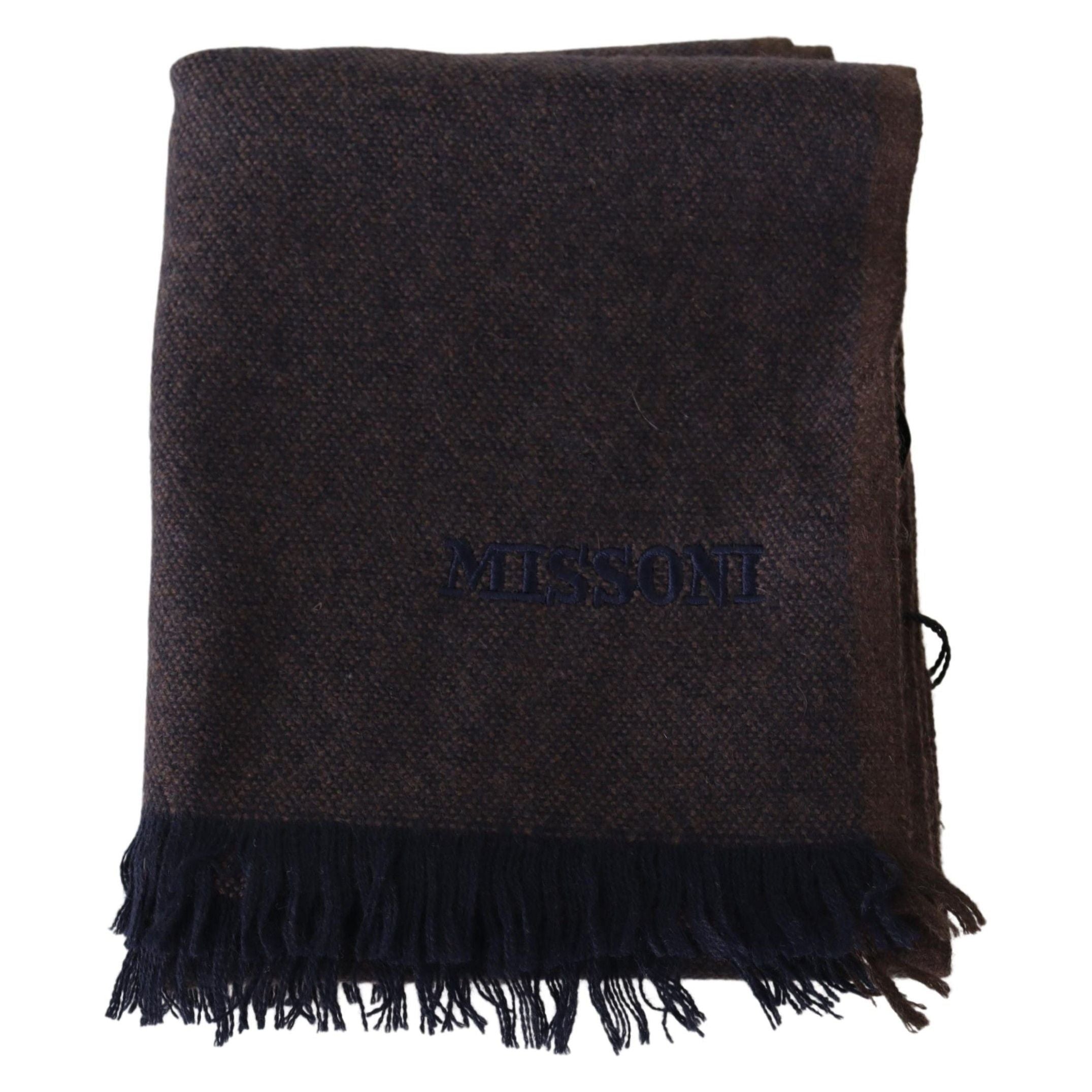 Missoni Grey Cashmere Unisex Fringed Scarf Accessory