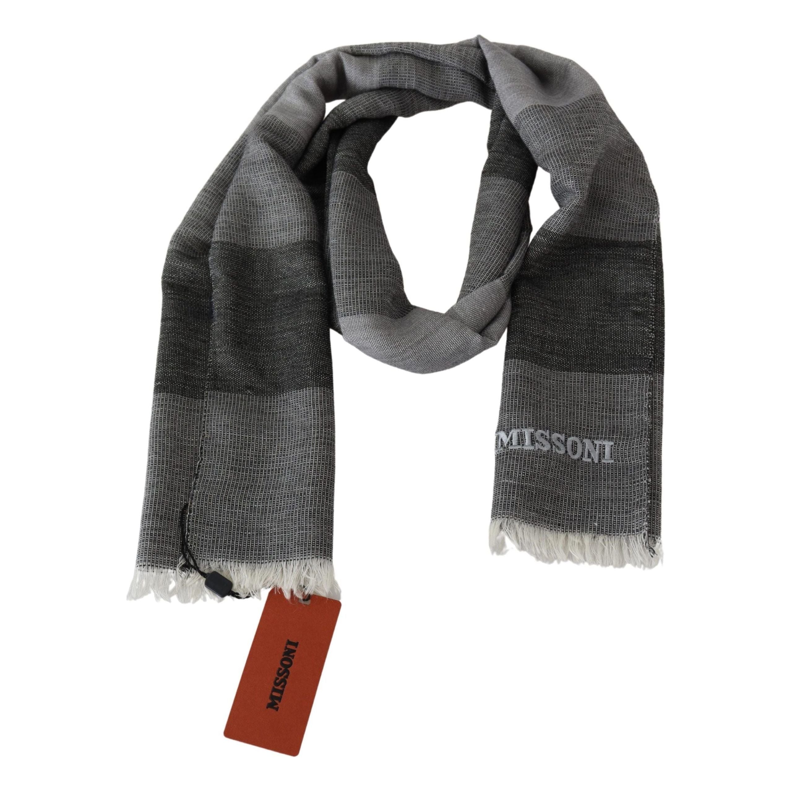 Missoni Multicolour Wool Scarf with Logo Embroidery