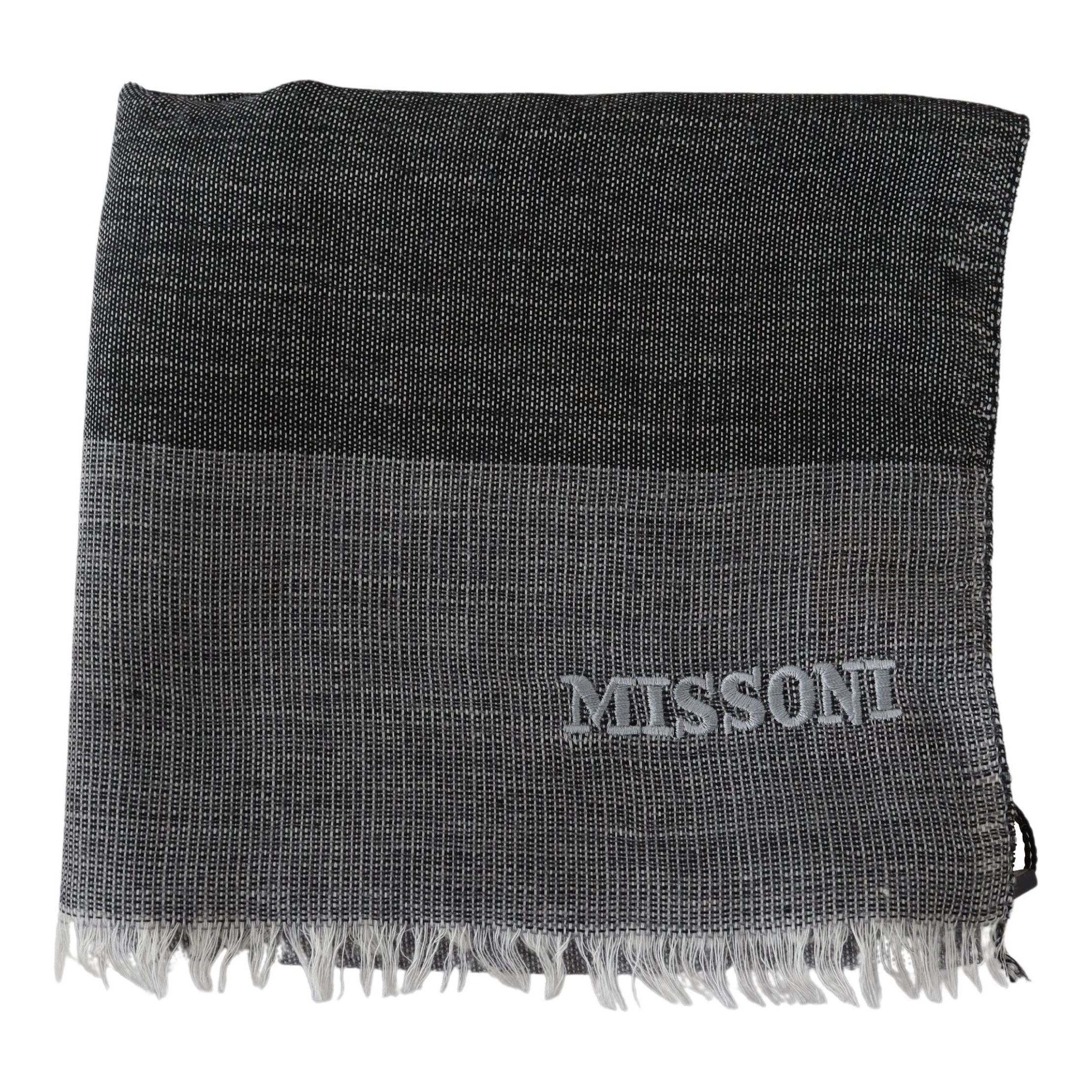 Missoni Multicolour Wool Scarf with Logo Embroidery