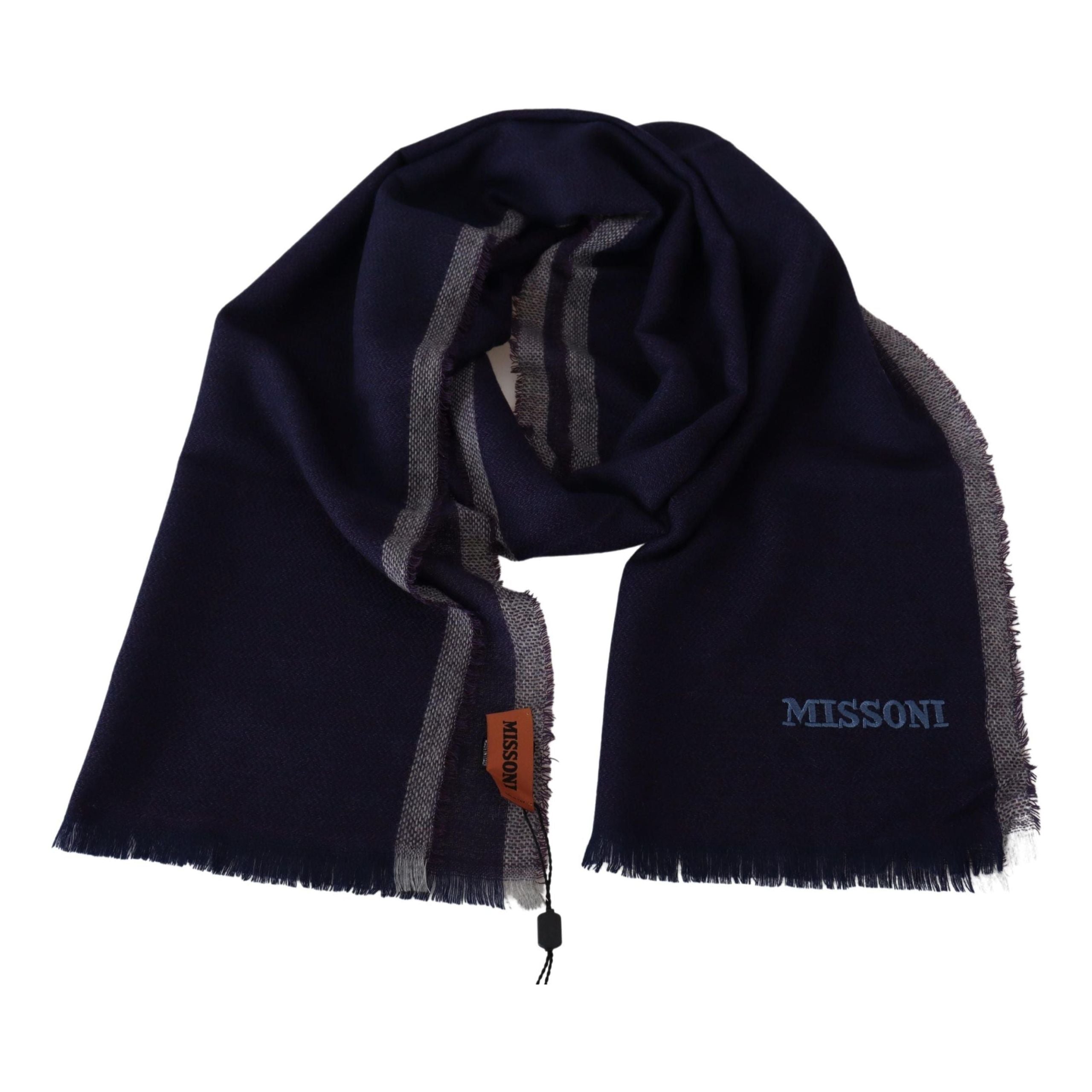 Missoni Multicolored Wool Scarf with Striped Pattern