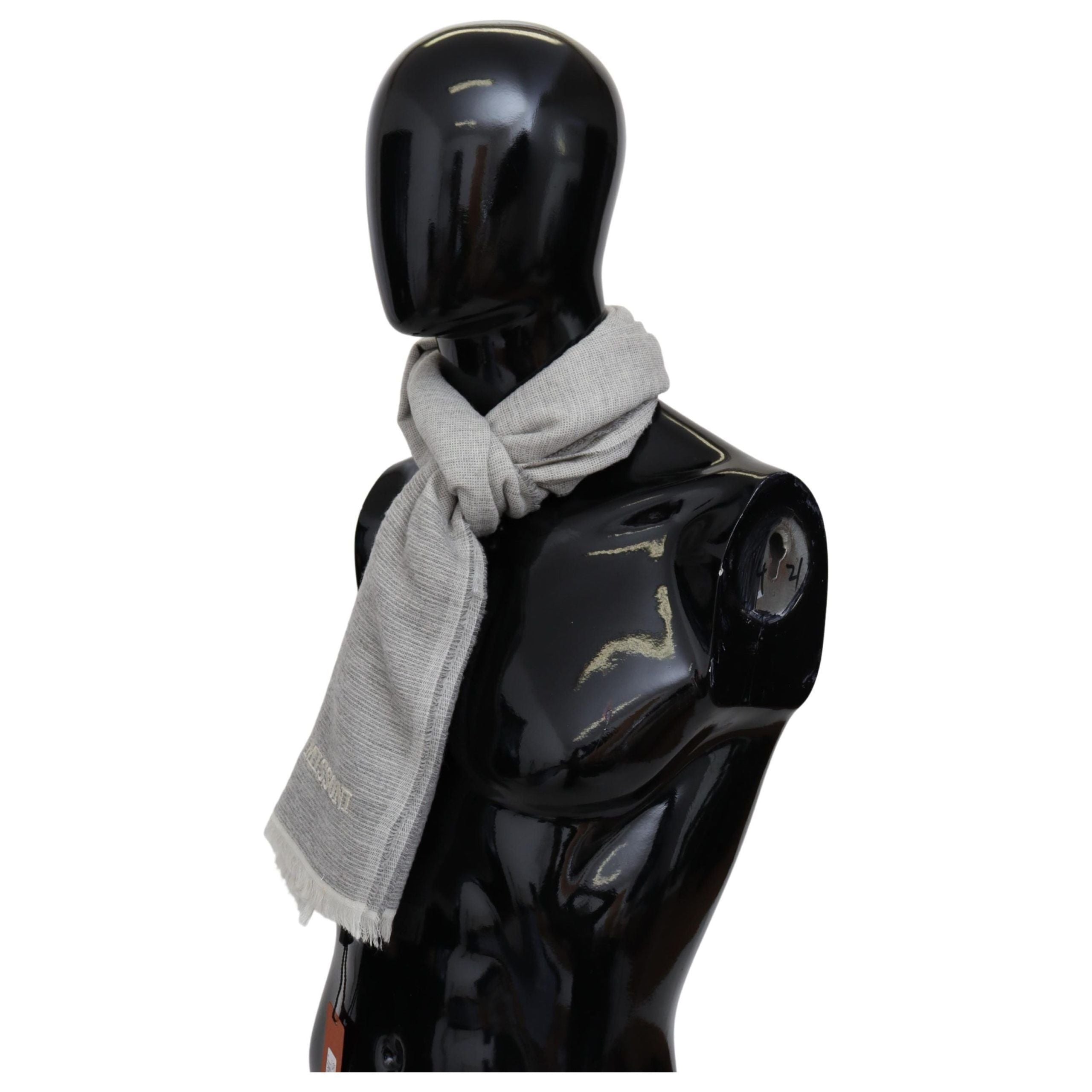 Missoni Beige Wool Scarf with Embroidery Detail
