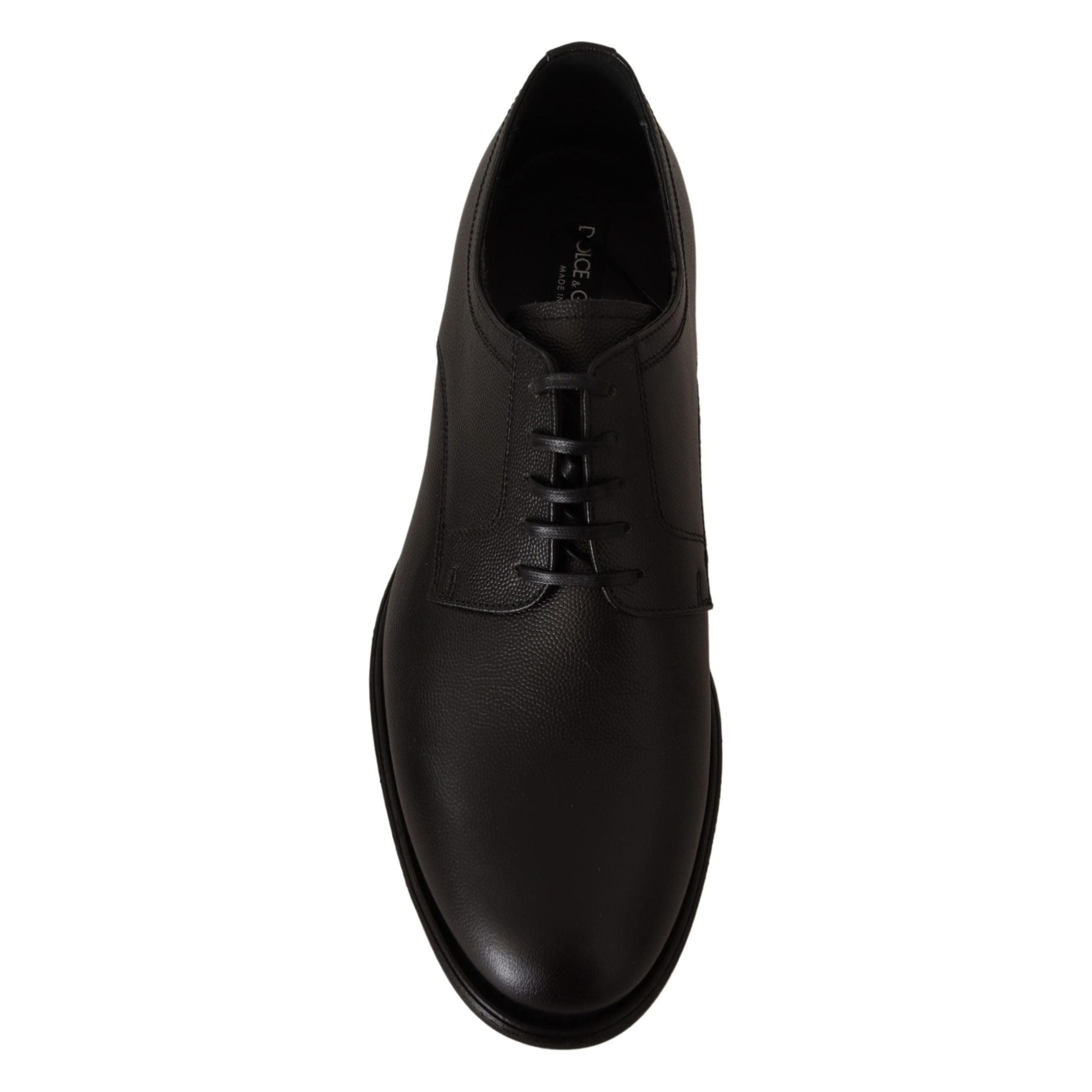 Dolce & Gabbana Black Leather Derby Shoes for Sophistication