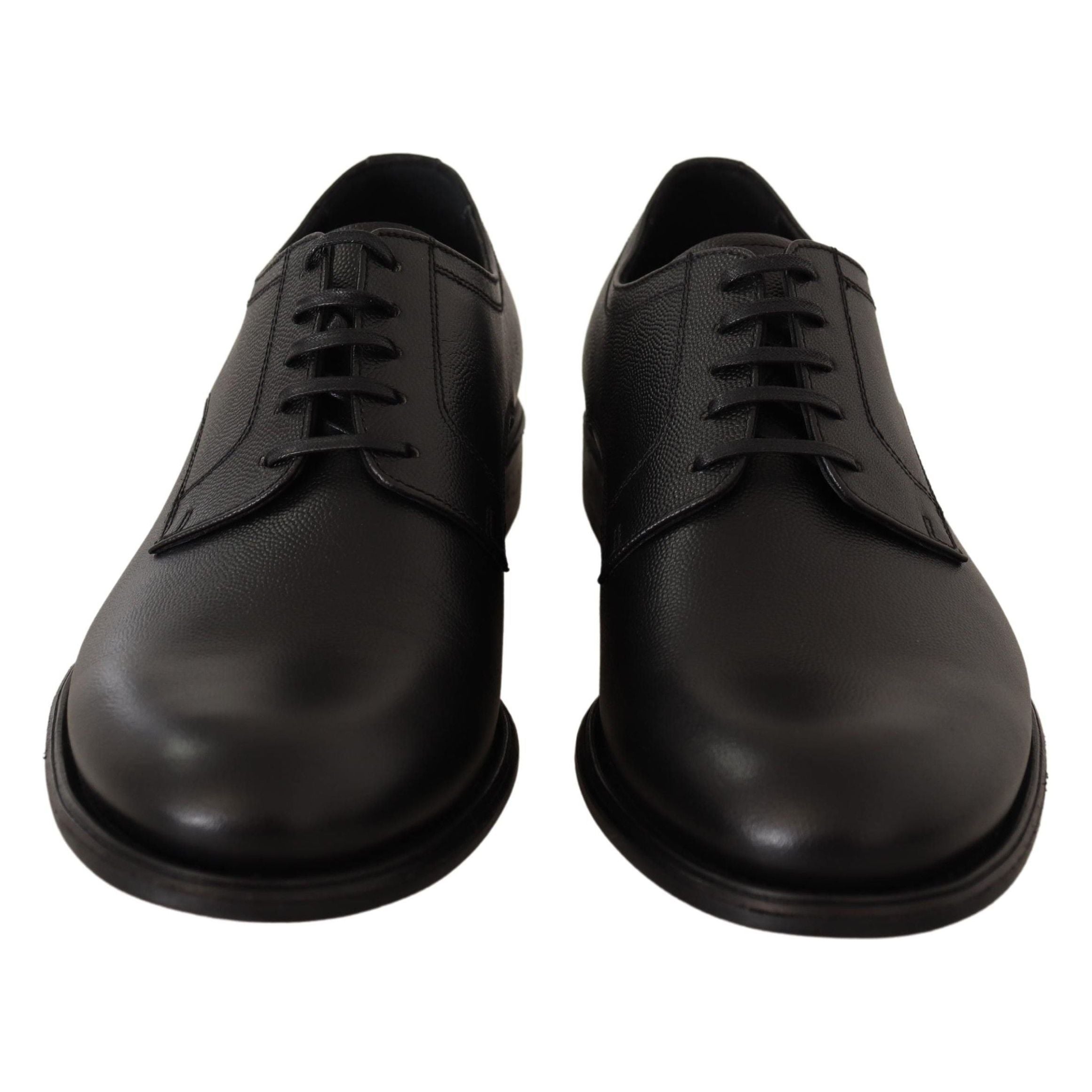 Dolce & Gabbana Black Leather Derby Shoes for Sophistication