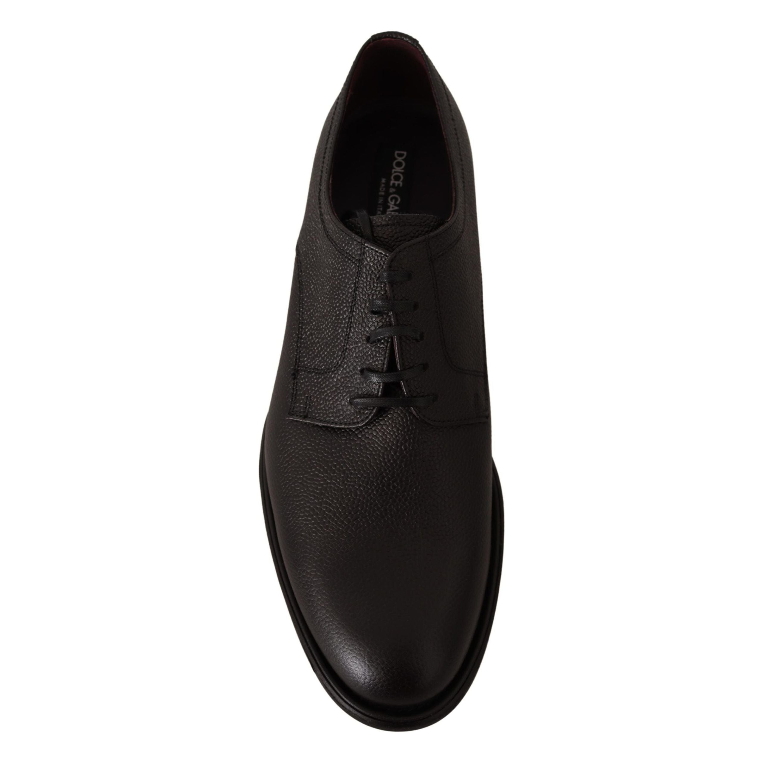 Dolce & Gabbana Black Leather Derby Dress Shoes