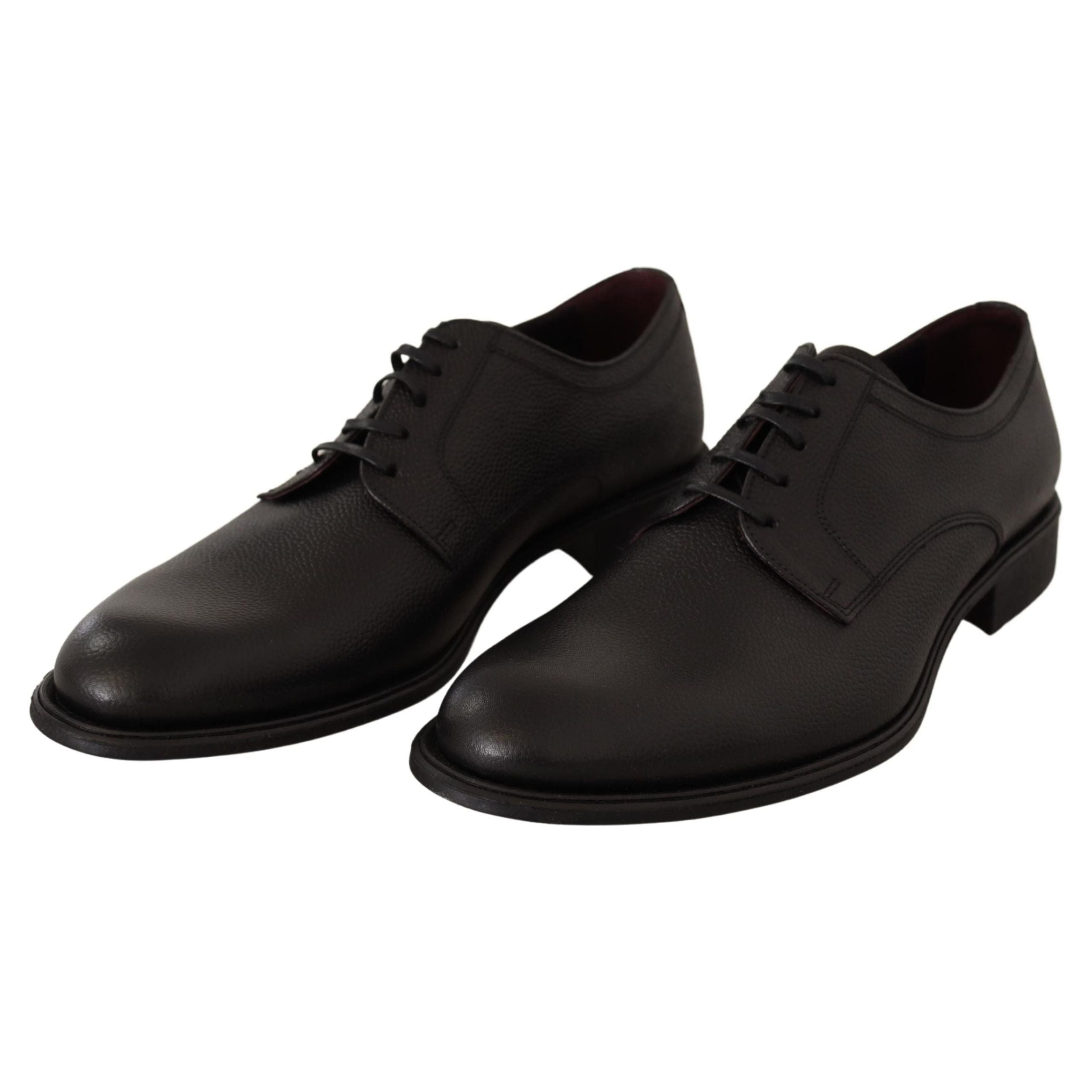 Dolce & Gabbana Black Leather Derby Dress Shoes