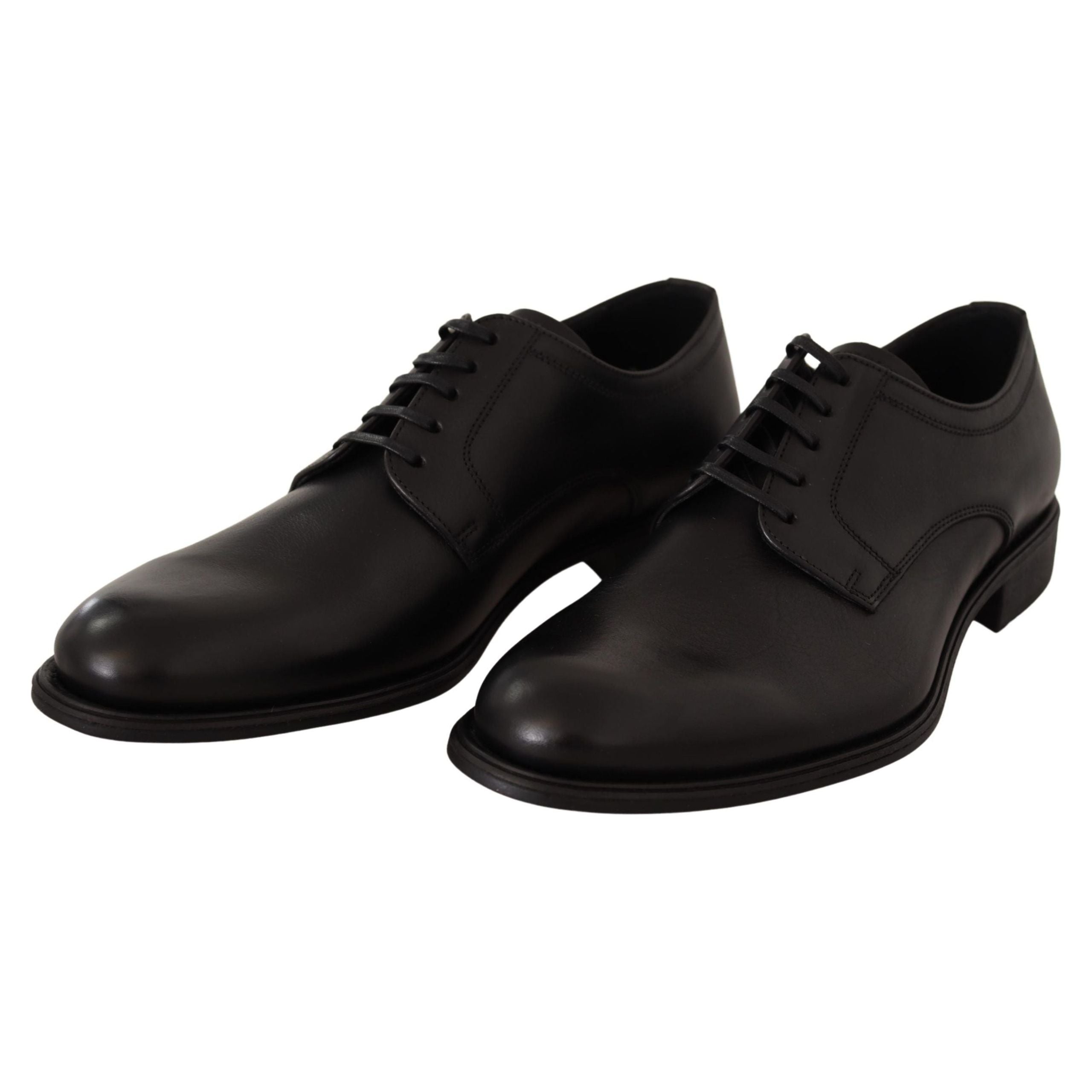 Dolce & Gabbana Black Leather Derby Formal Shoes for Sophistication