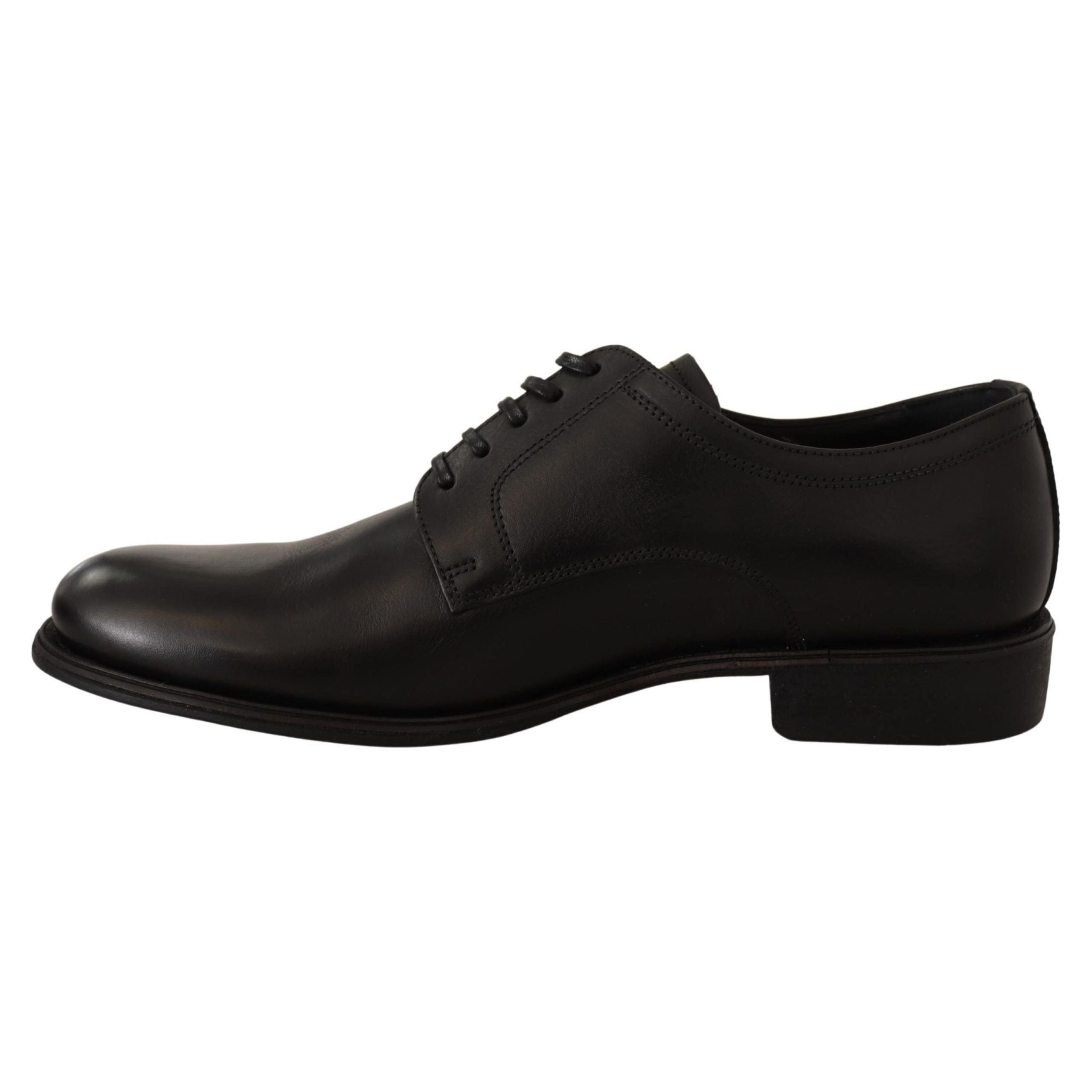 Dolce & Gabbana Black Leather Derby Formal Shoes for Sophistication