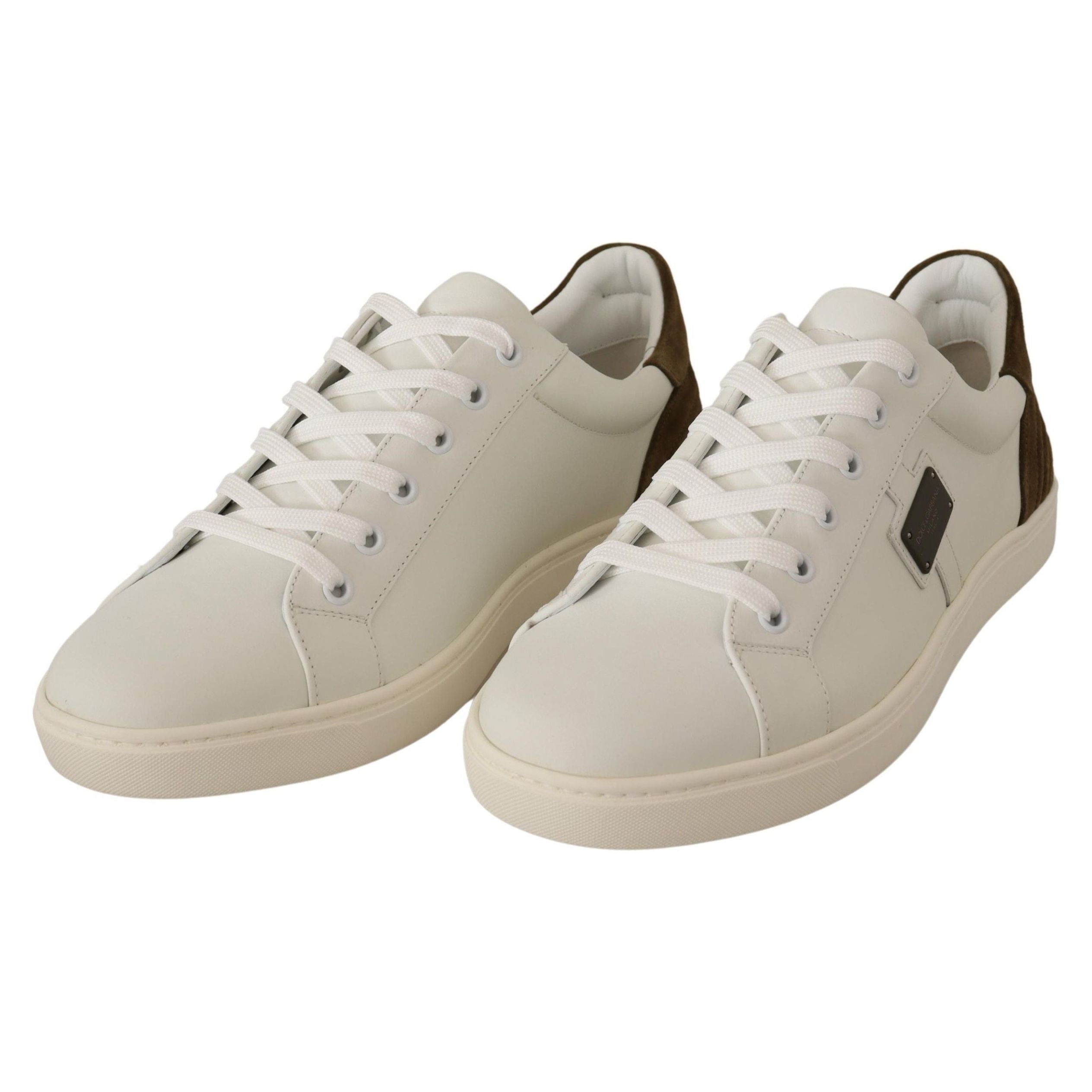 Dolce & Gabbana Chic White Leather Sneakers