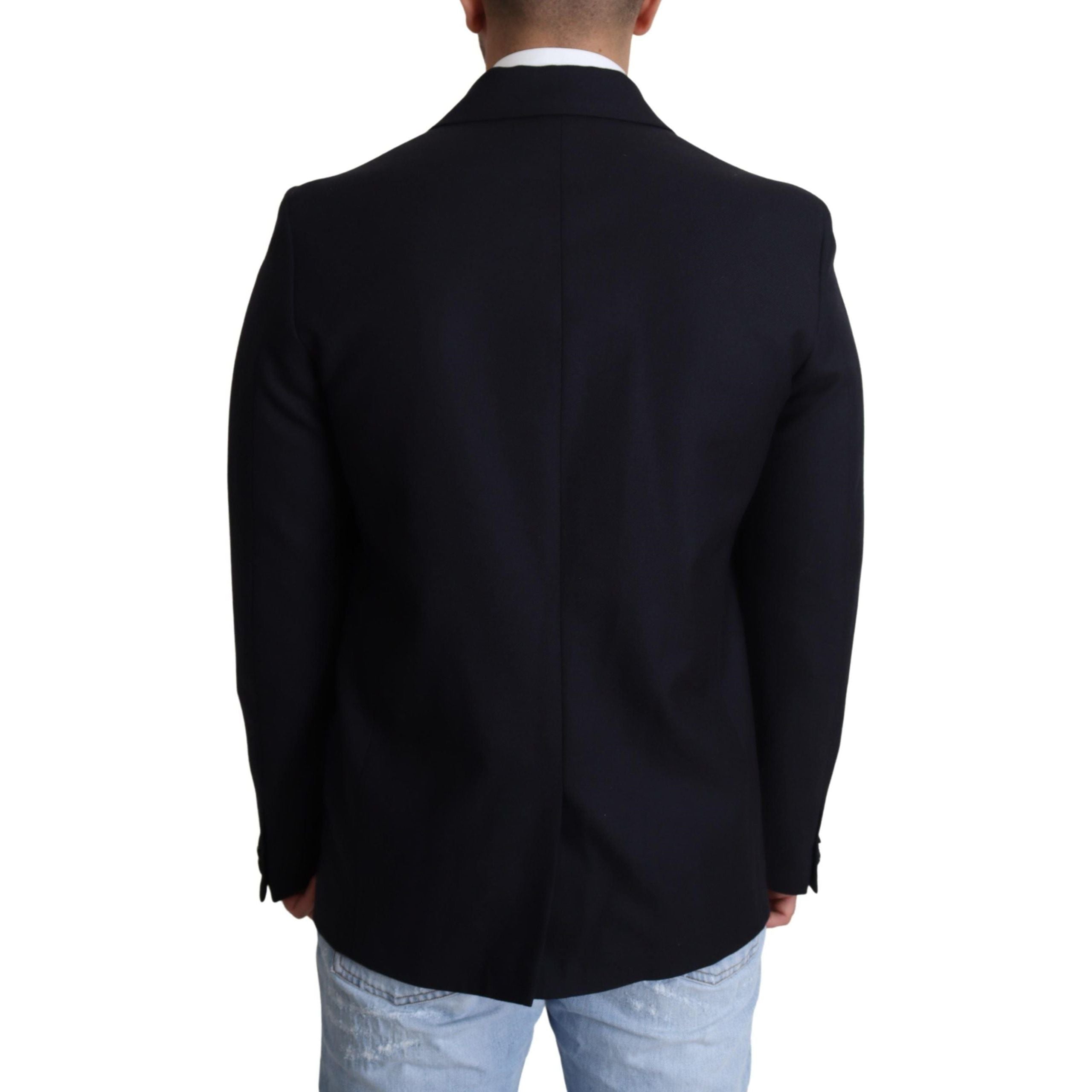 Dolce & Gabbana Dark Blue Virgin Wool Coat