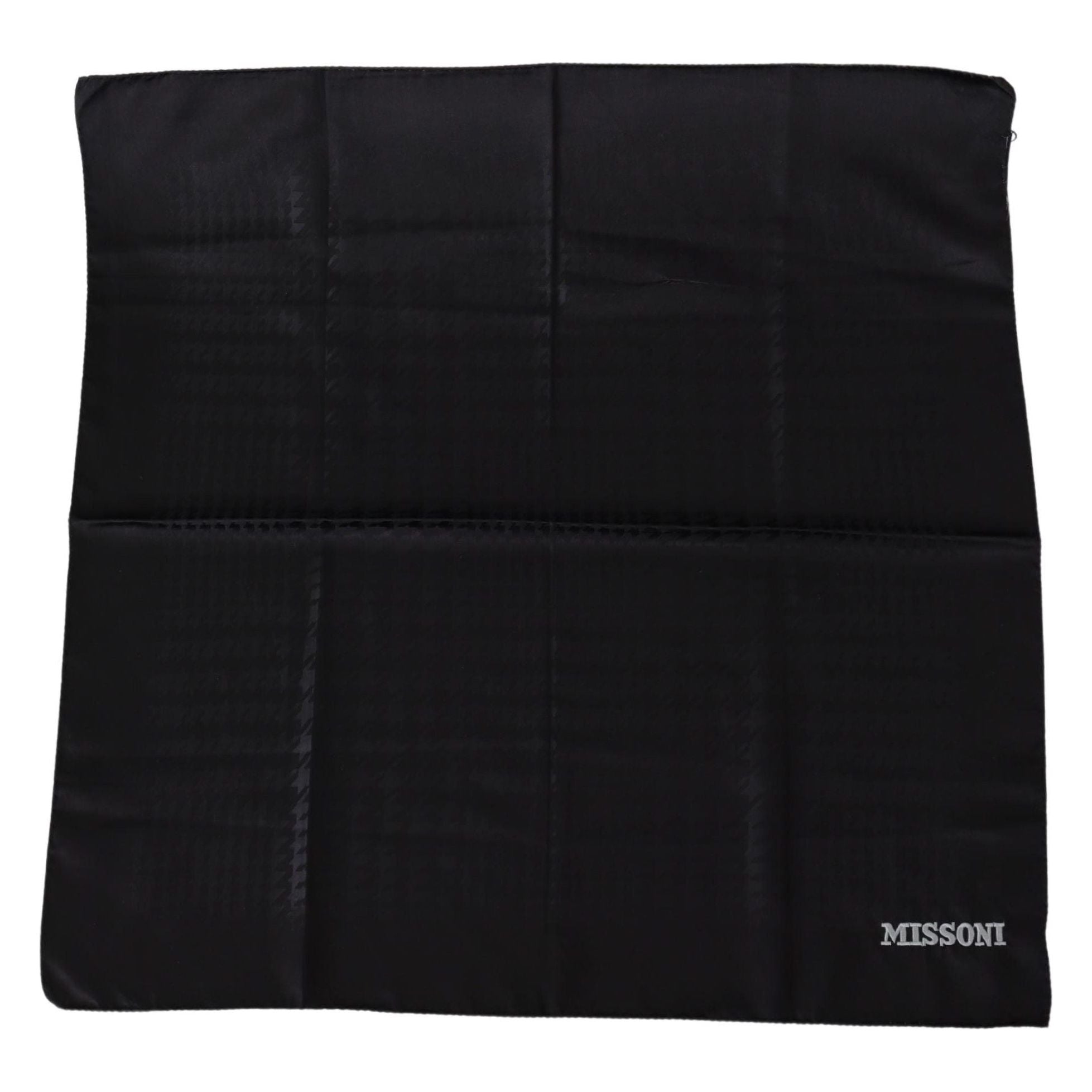 Missoni Black Wool Scarf with Logo Embroidery