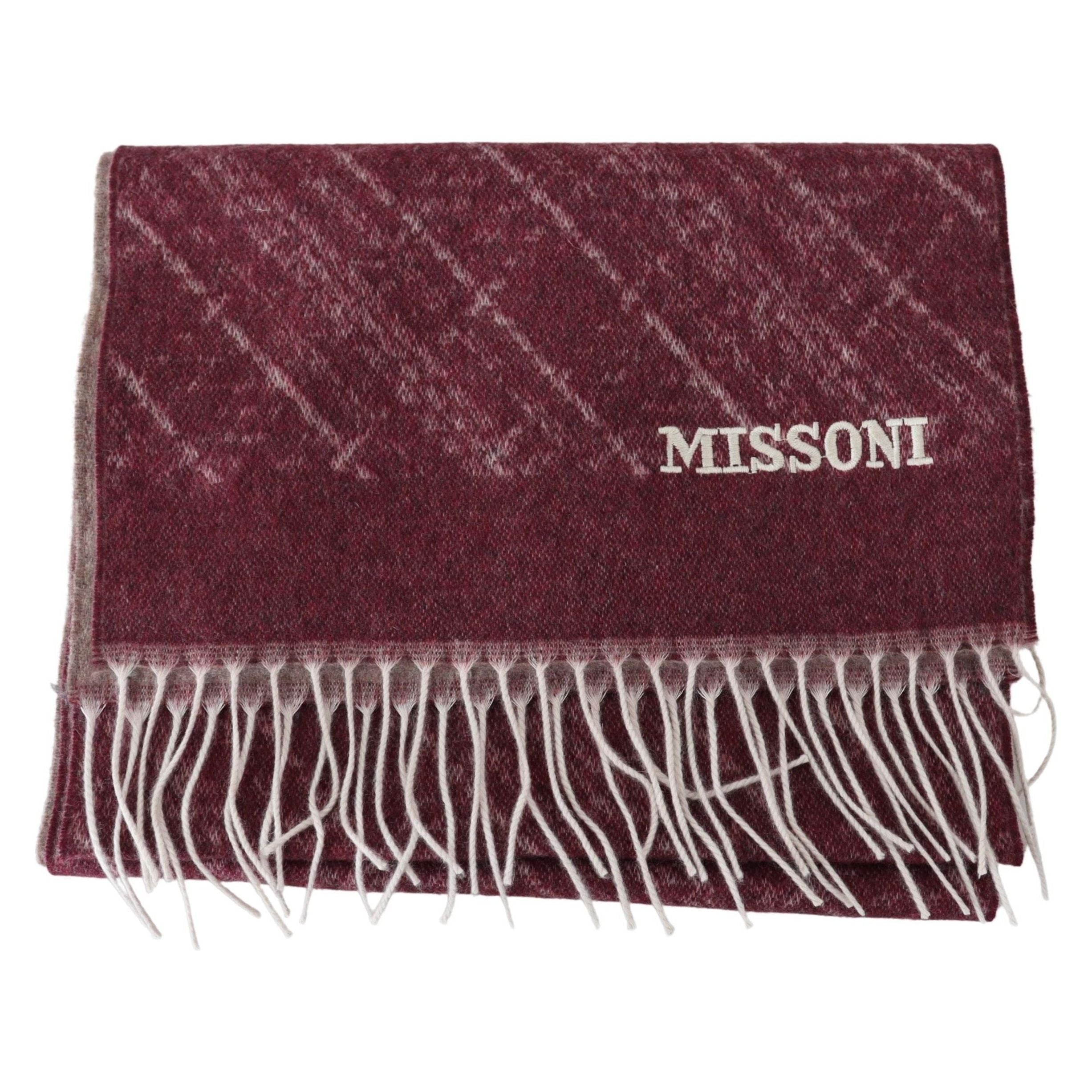 Missoni Rich Maroon Cashmere Fringed Scarf