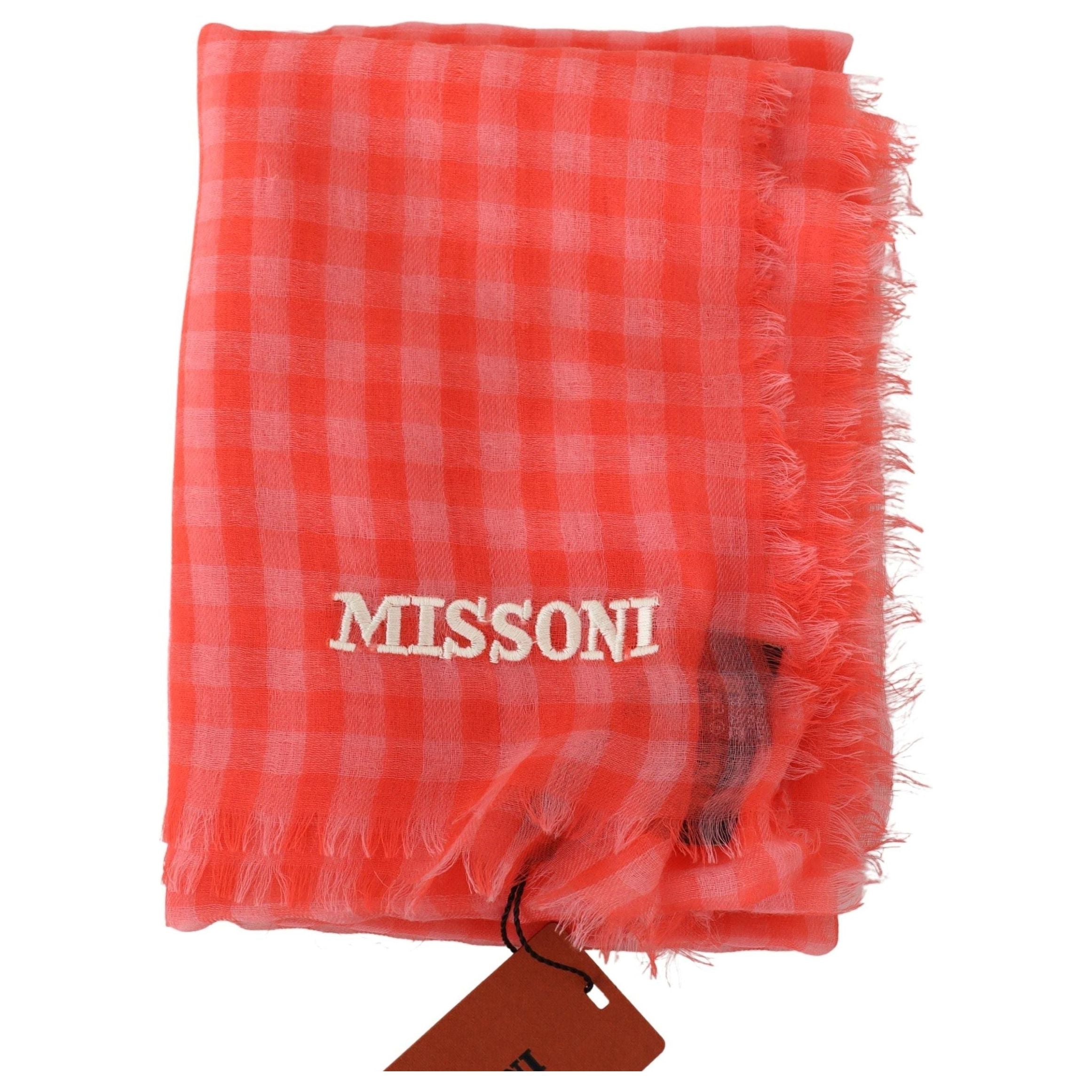 Missoni Multi-Colored Luxurious Cashmere Checkered Scarf