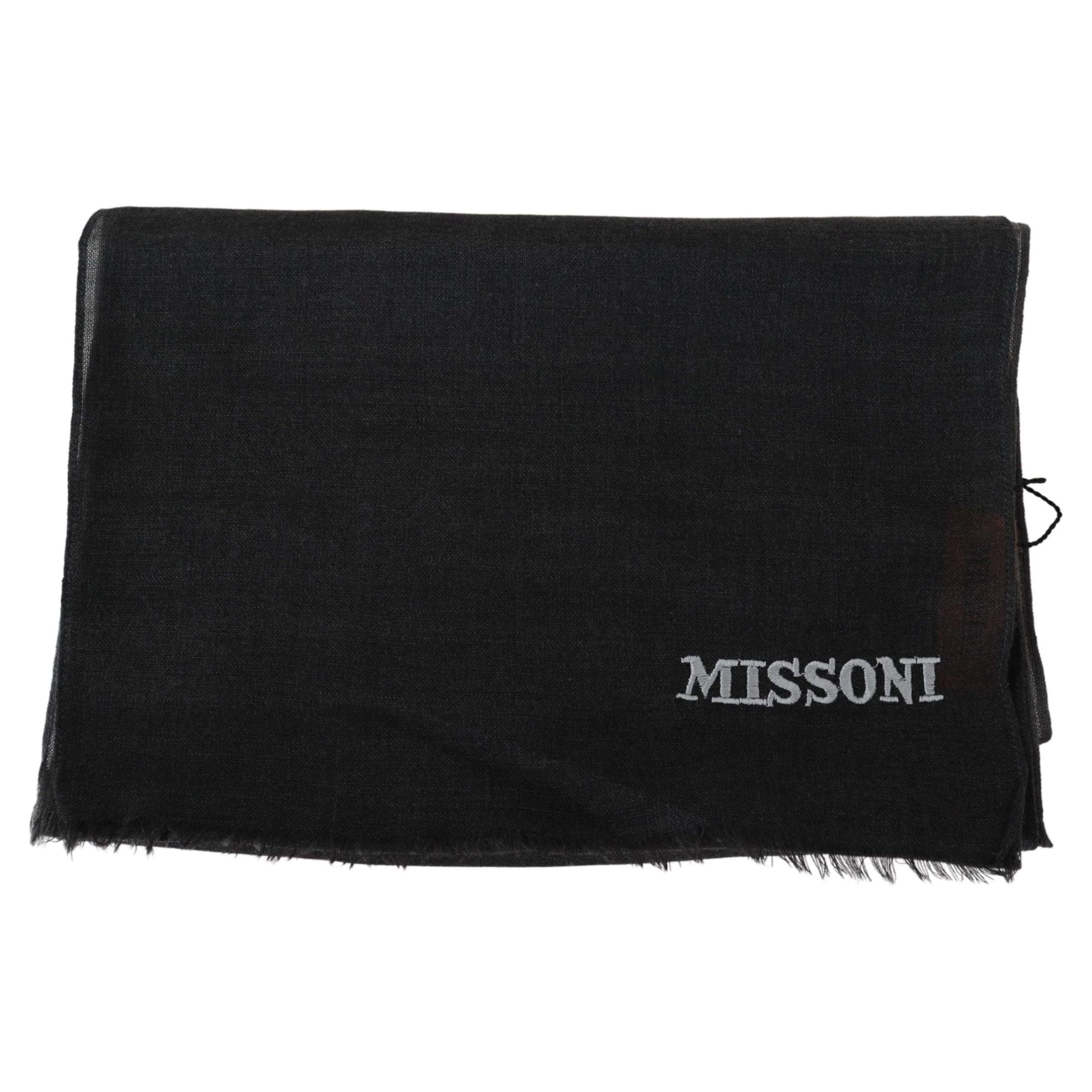 Missoni Black Wool Scarf with Fringes for Luxe Style
