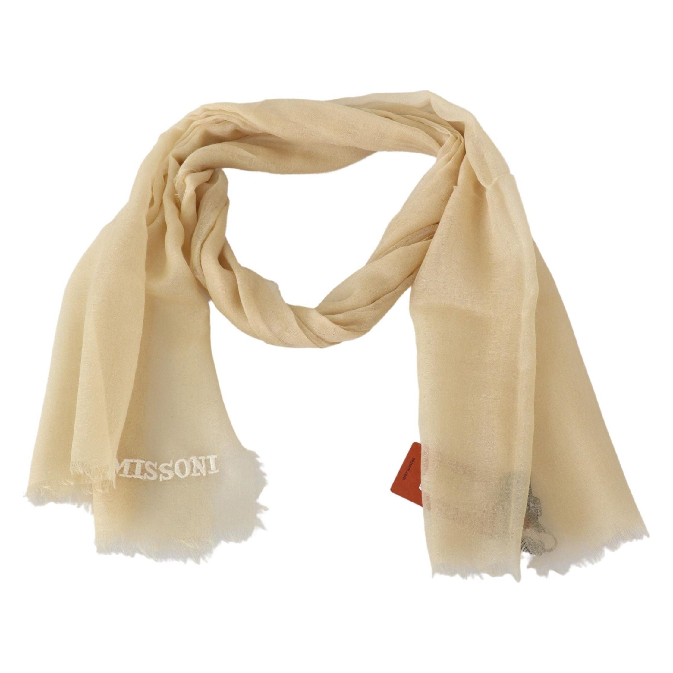 Missoni Beige Cashmere Scarf for Ultimate Luxury