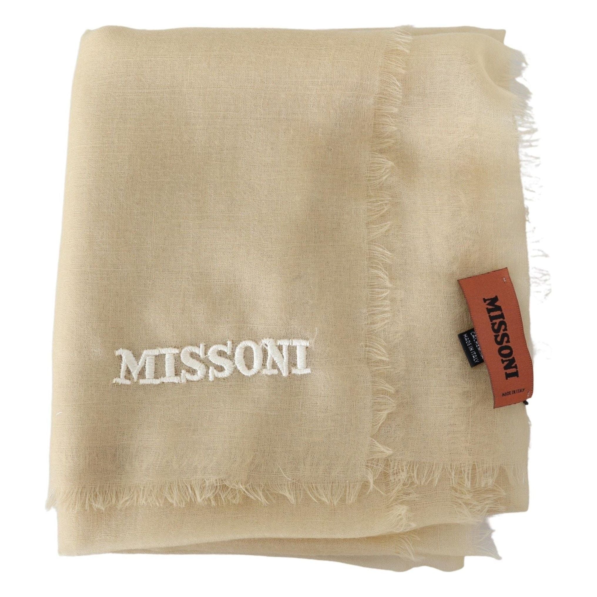 Missoni Beige Cashmere Scarf for Ultimate Luxury