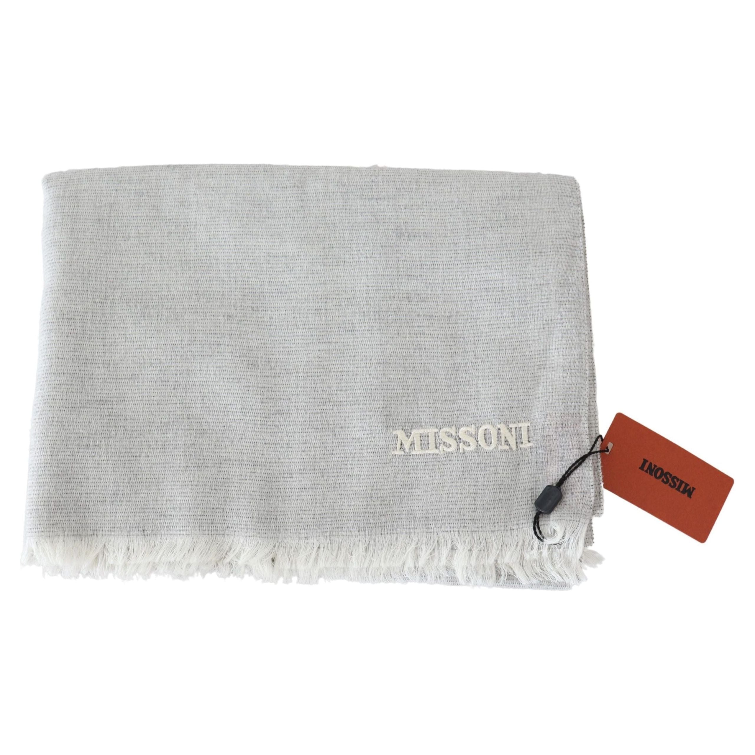 Missoni Multicolor Wool Scarf with Signature Embroidery Detail