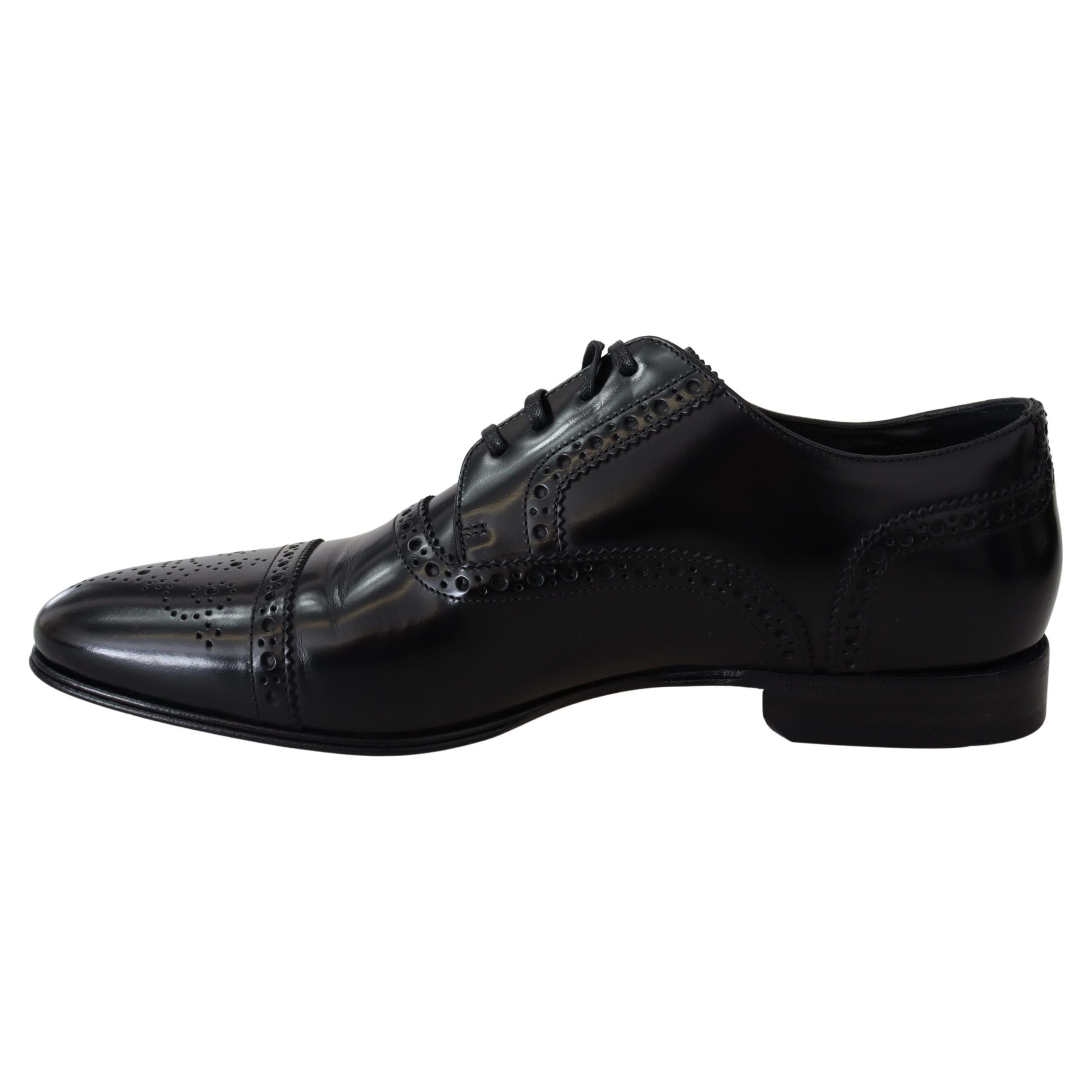 Dolce & Gabbana Black Leather Formal Derby Shoes