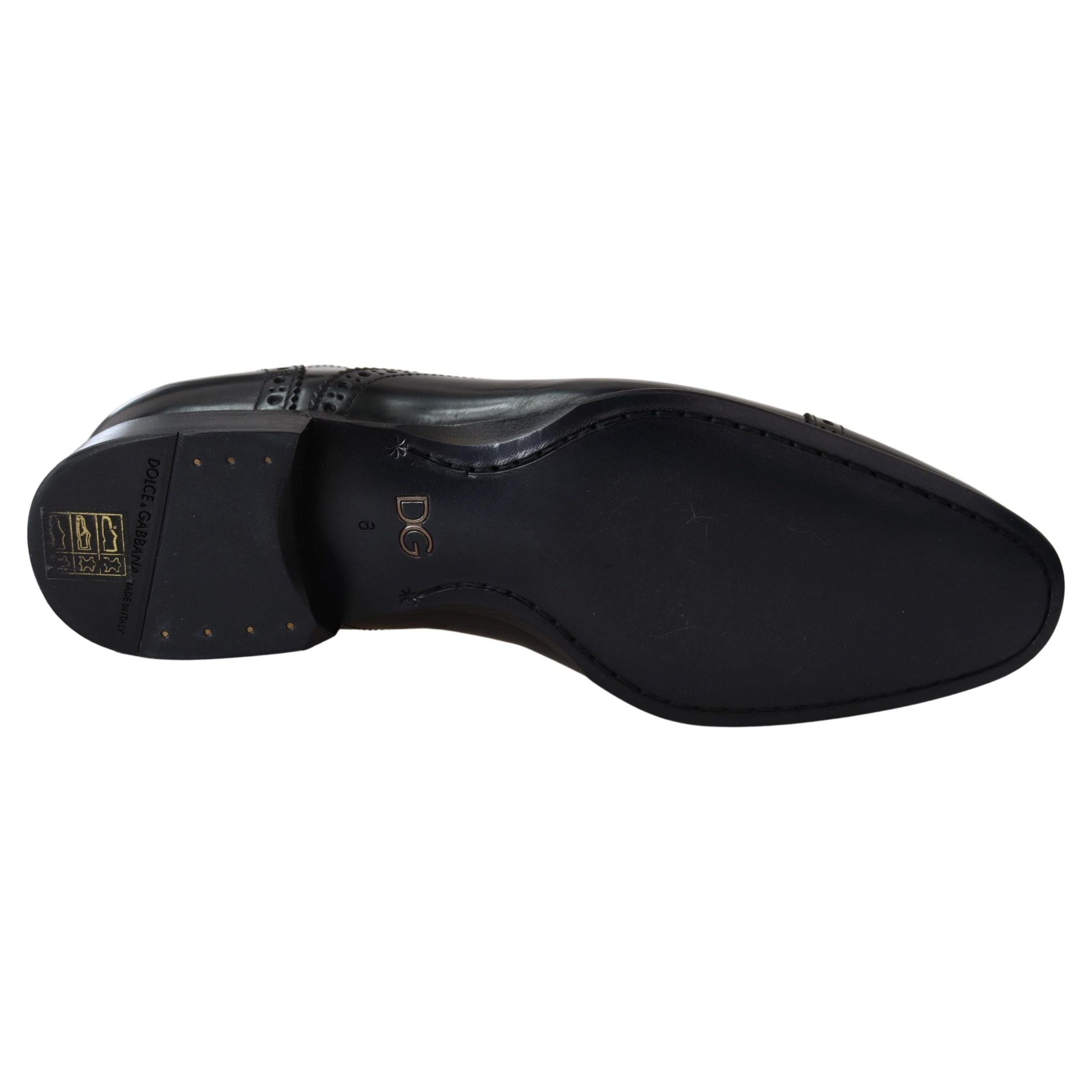 Dolce & Gabbana Black Leather Formal Derby Shoes