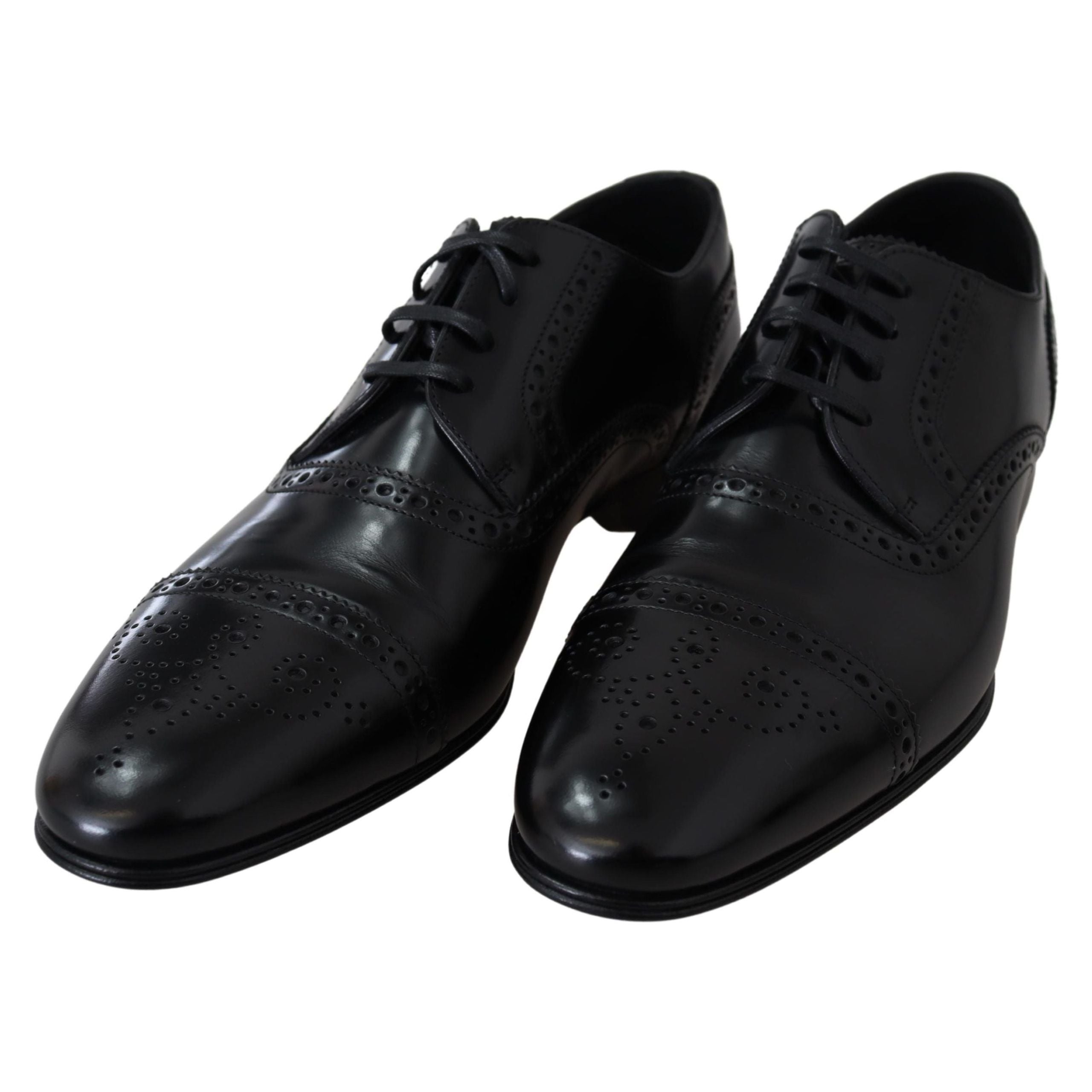 Dolce & Gabbana Black Leather Formal Derby Shoes