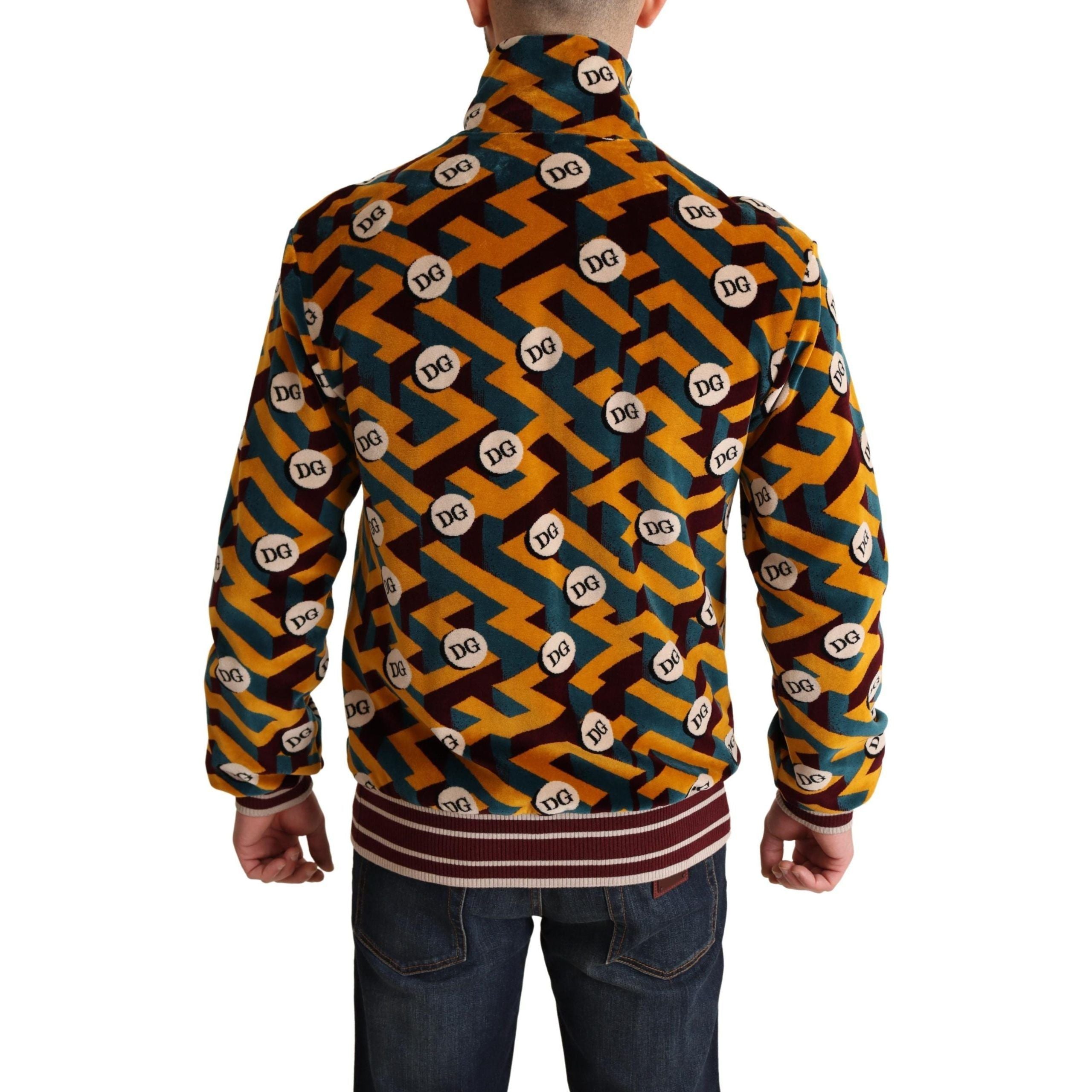 Dolce & Gabbana Multicolor Cotton Zip Sweater