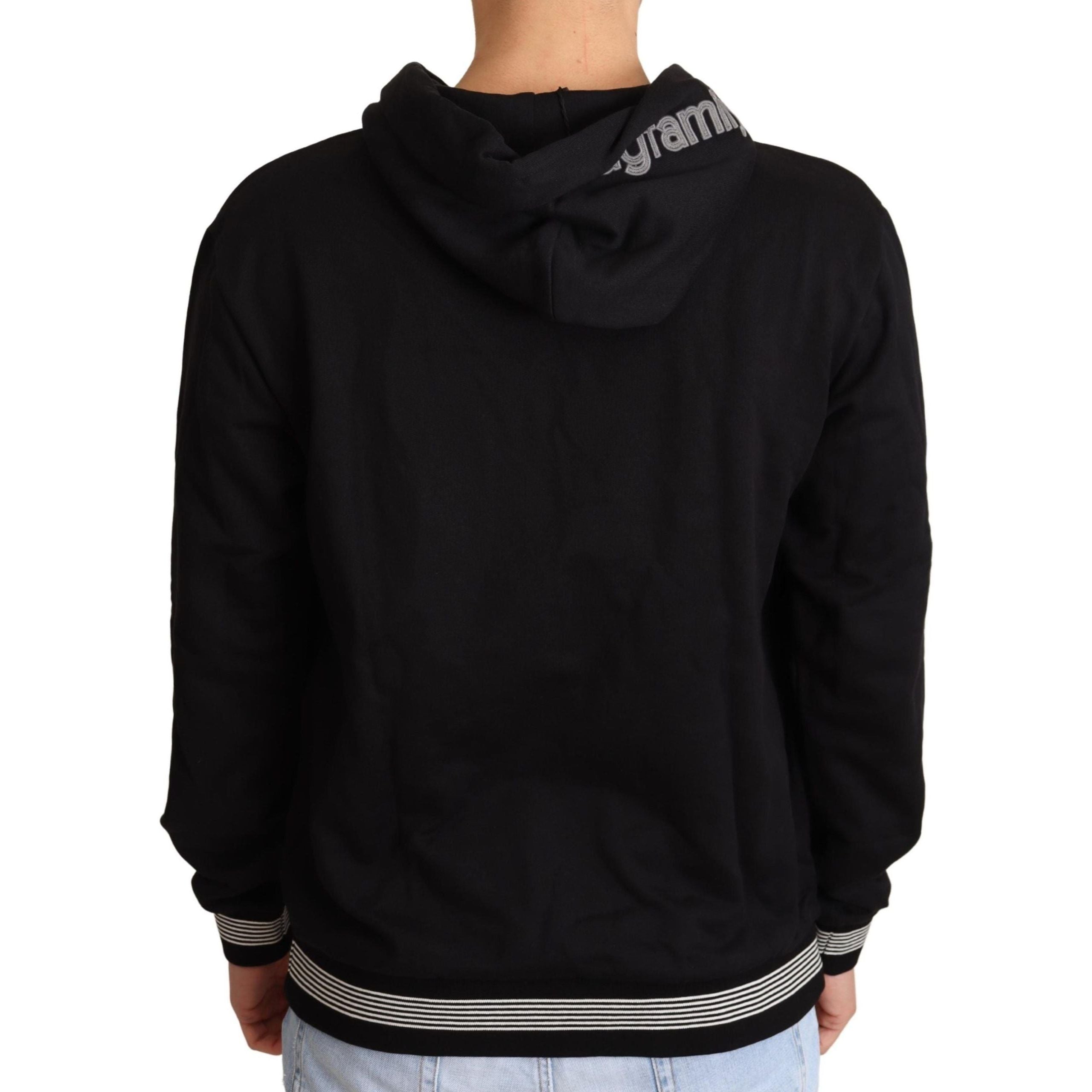 Dolce & Gabbana Black Cotton Elegant Embroidered Sweater