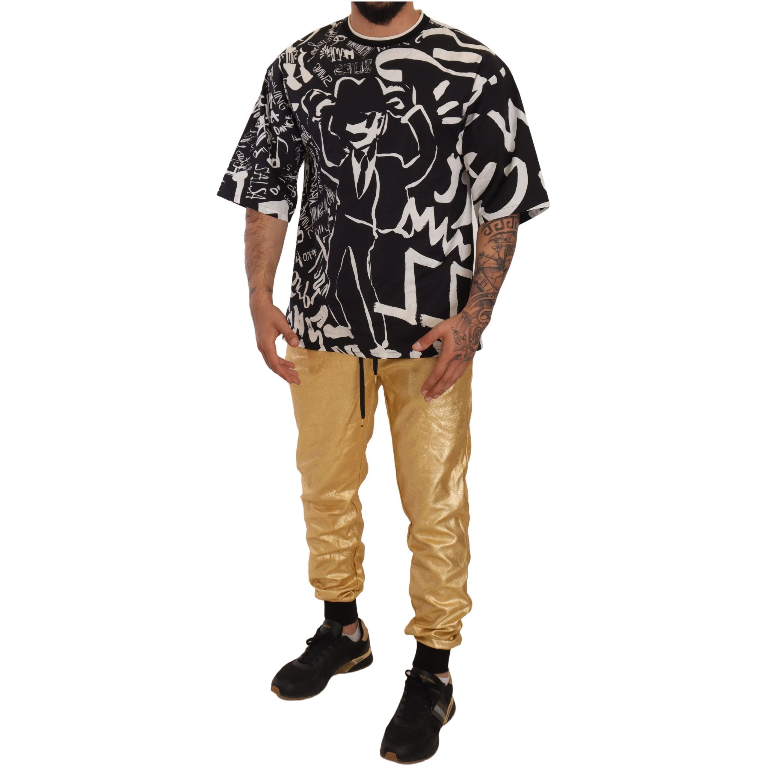 Dolce & Gabbana Gold Cotton Sweatpants Luxury