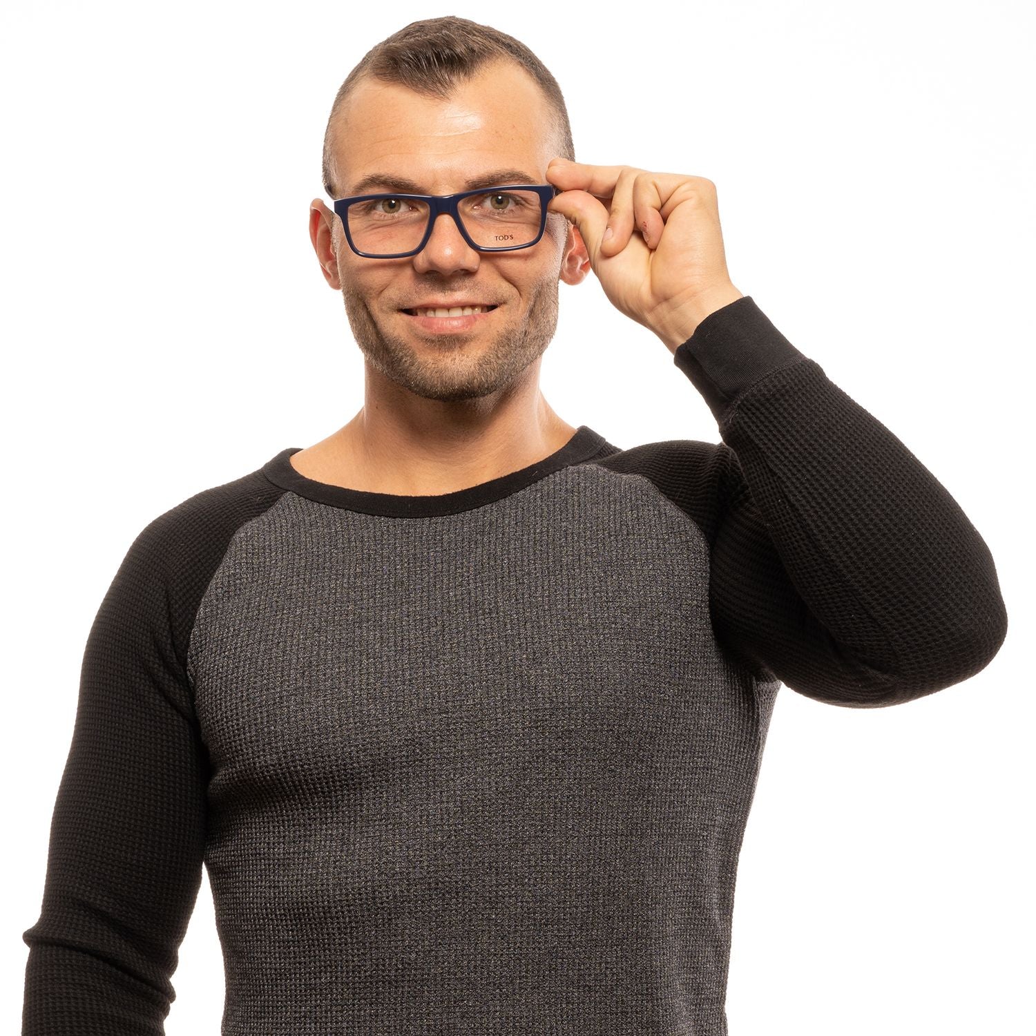 Tod's Blue Acetate Rectangular Eyewear for Timeless Elegance