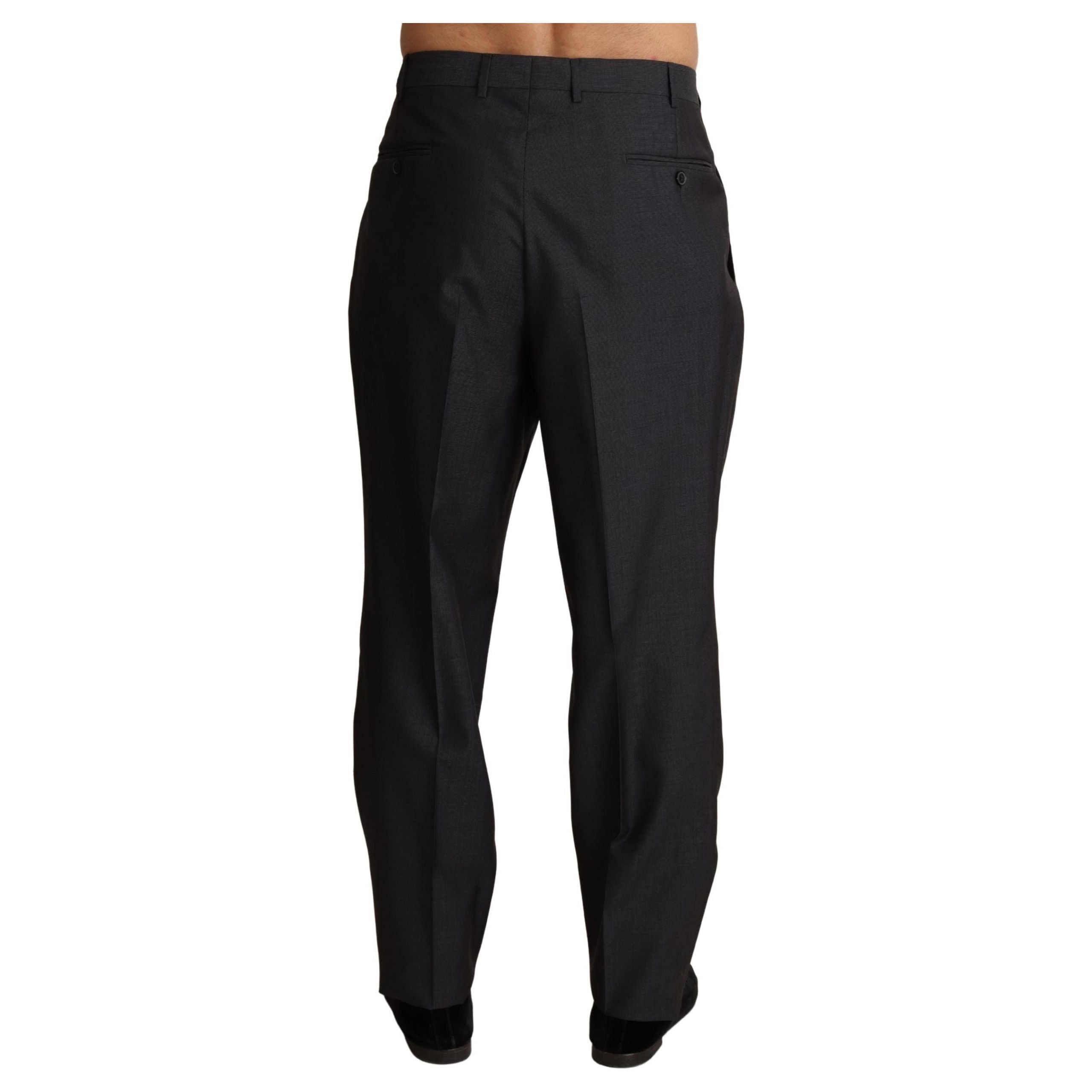 Dolce & Gabbana Gray Wool Skinny Dress Trousers Classic