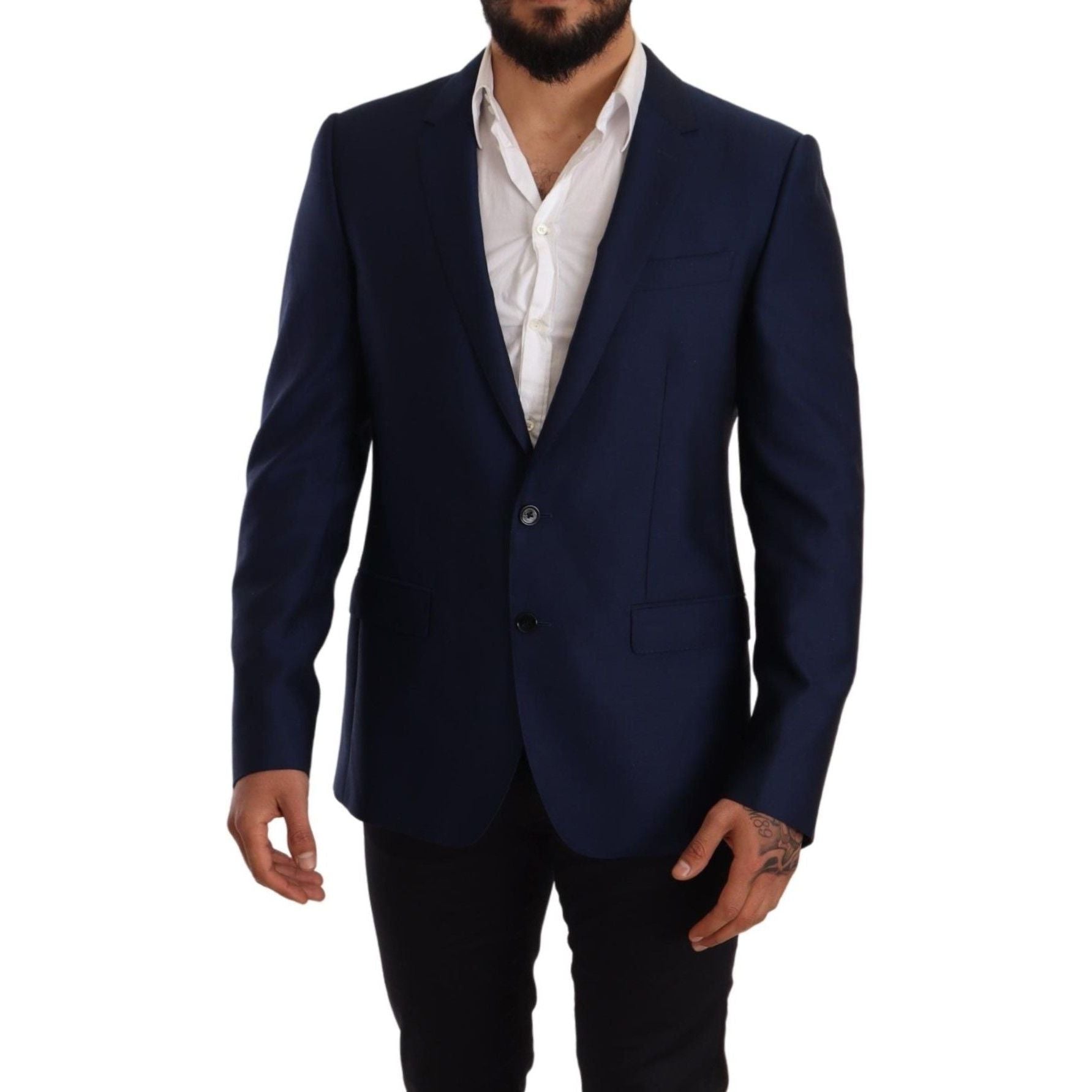 Dolce & Gabbana Blue Virgin Wool Martini Blazer