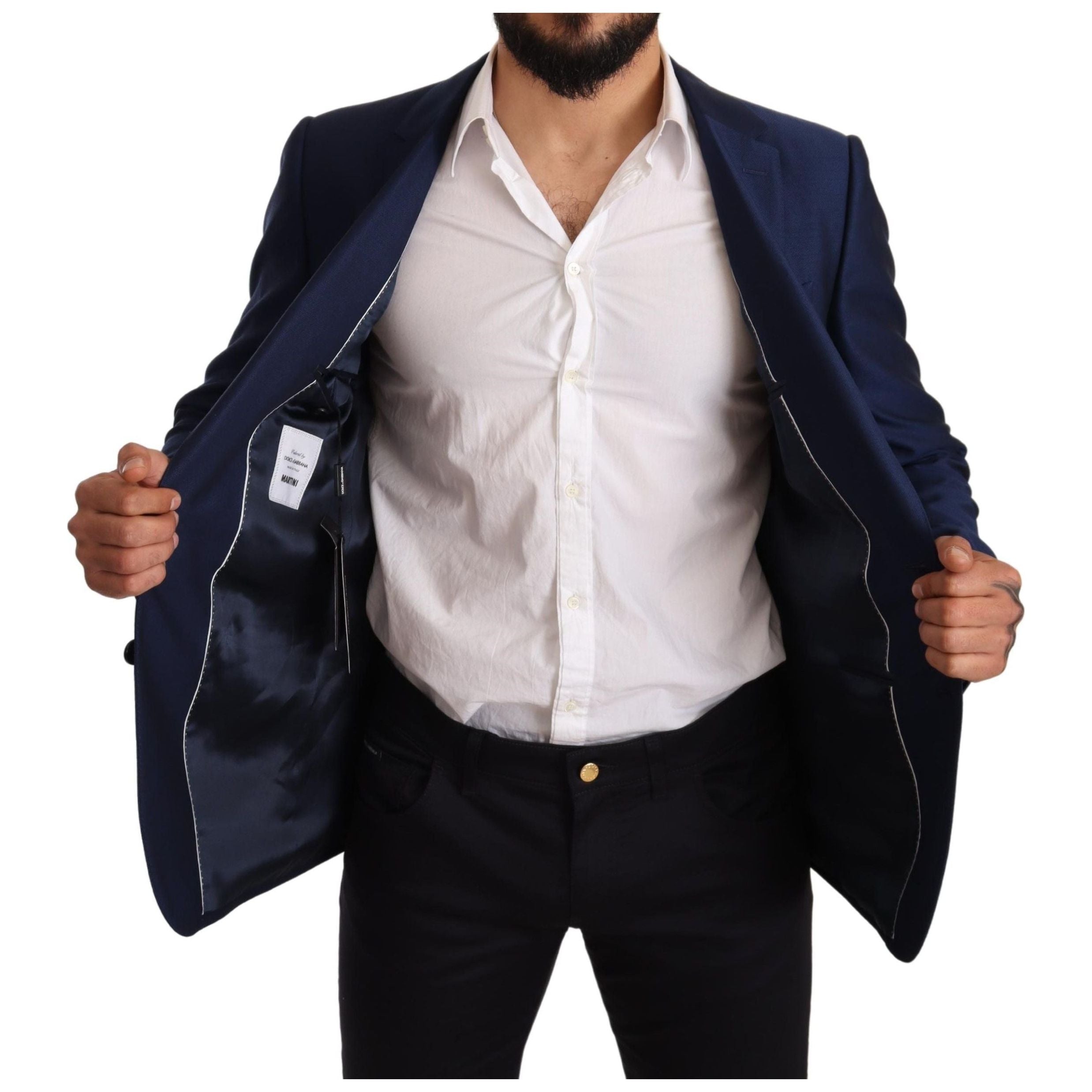 Dolce & Gabbana Blue Virgin Wool Martini Blazer