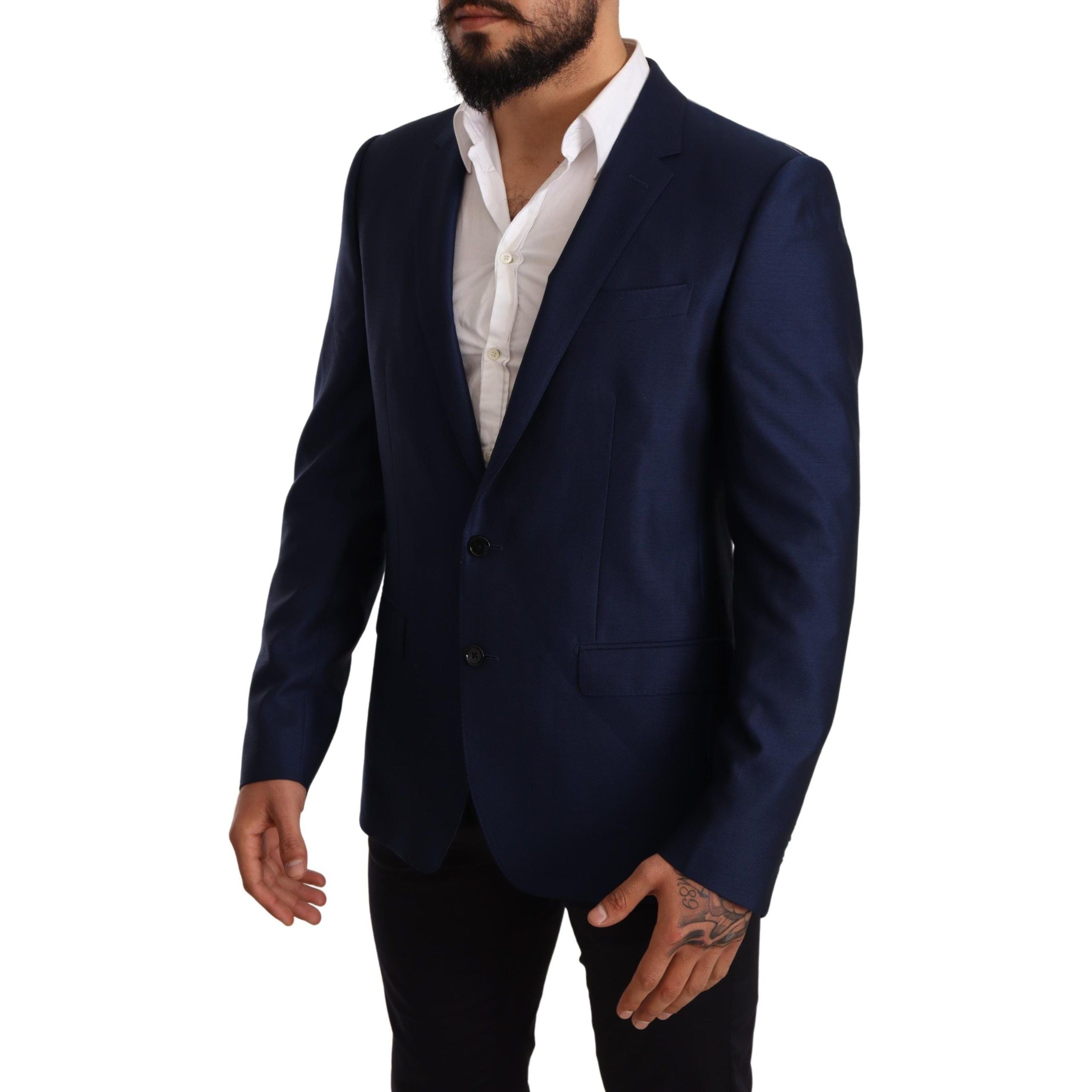 Dolce & Gabbana Blue Virgin Wool Martini Blazer