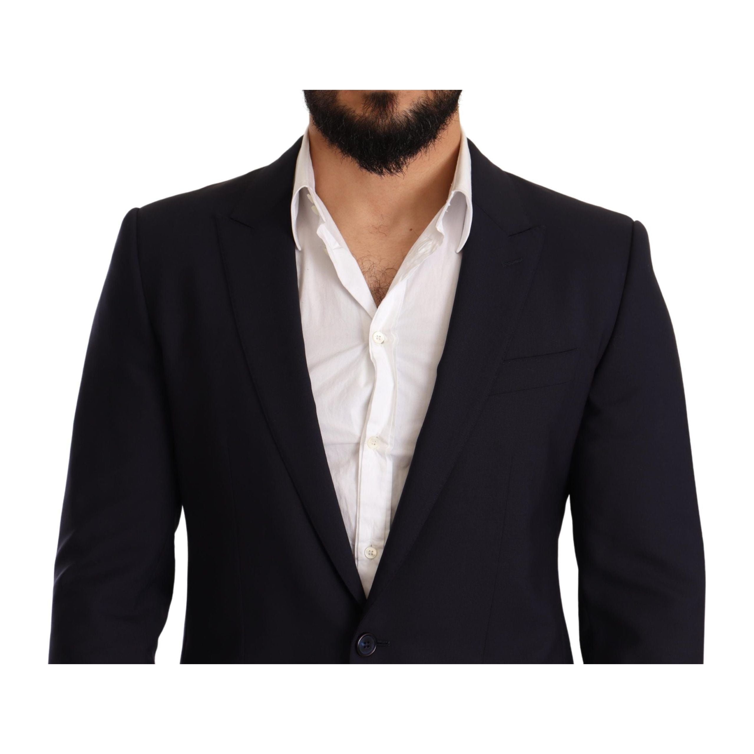 Dolce & Gabbana Navy Virgin Wool Martini Blazer