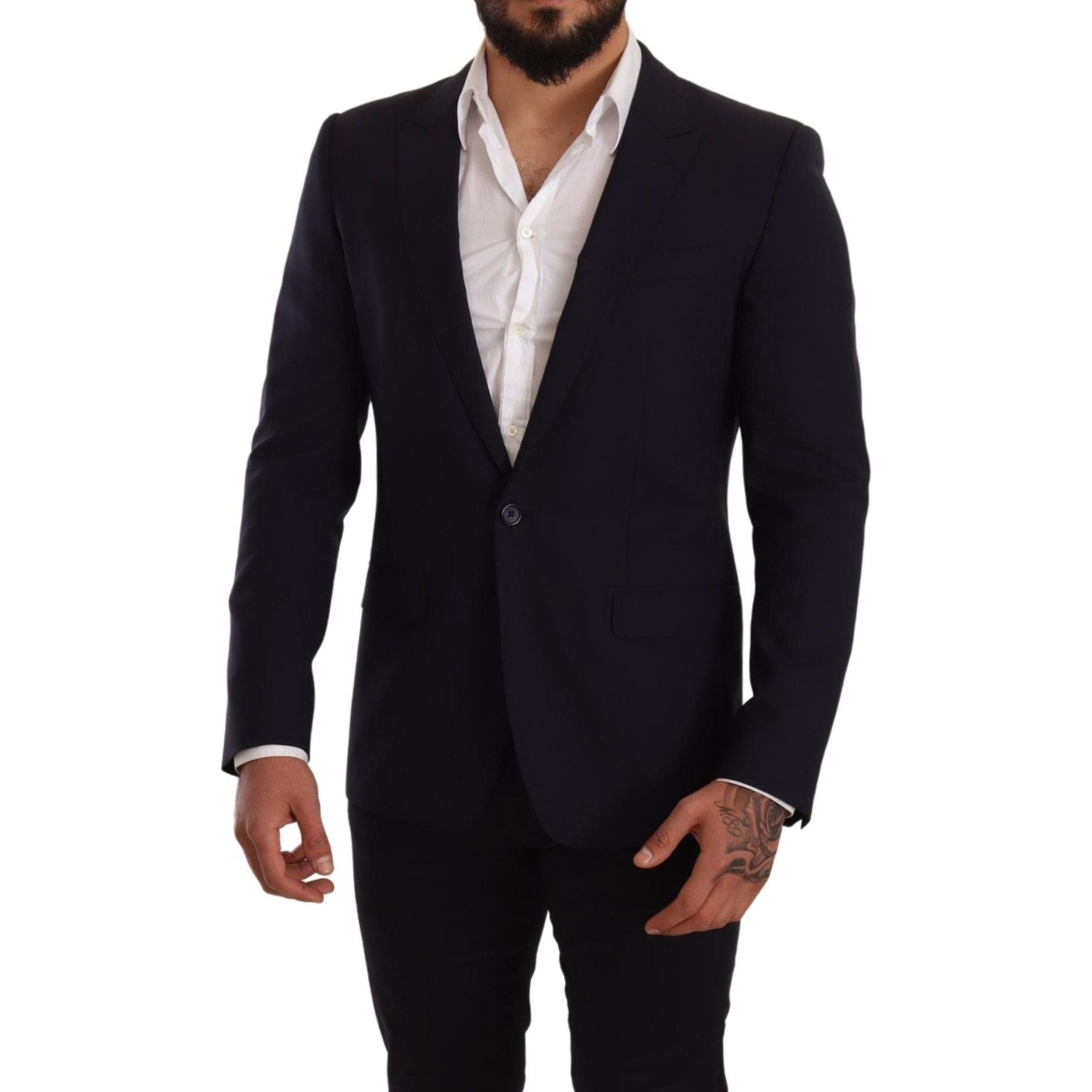Dolce & Gabbana Navy Virgin Wool Martini Blazer