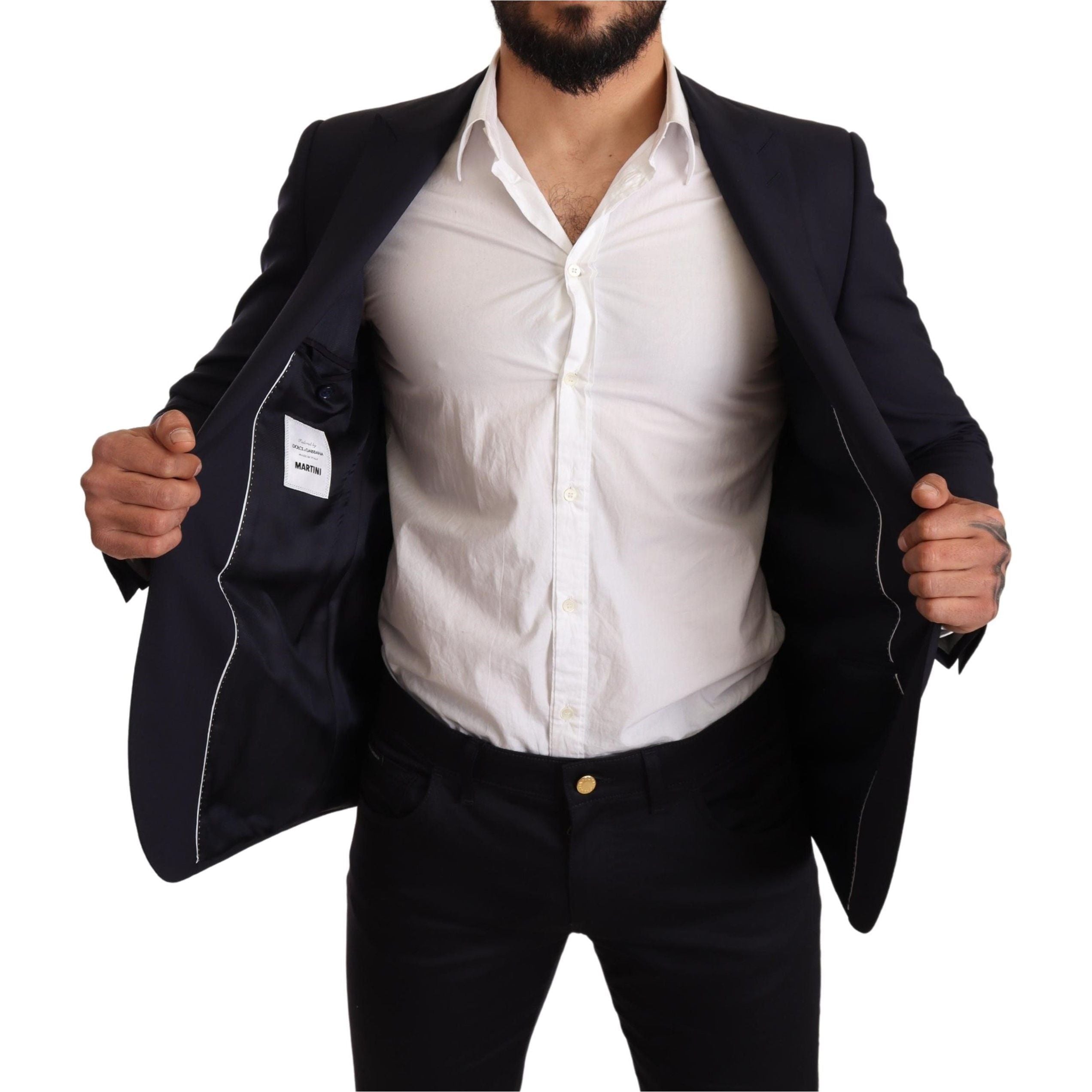 Dolce & Gabbana Navy Virgin Wool Martini Blazer