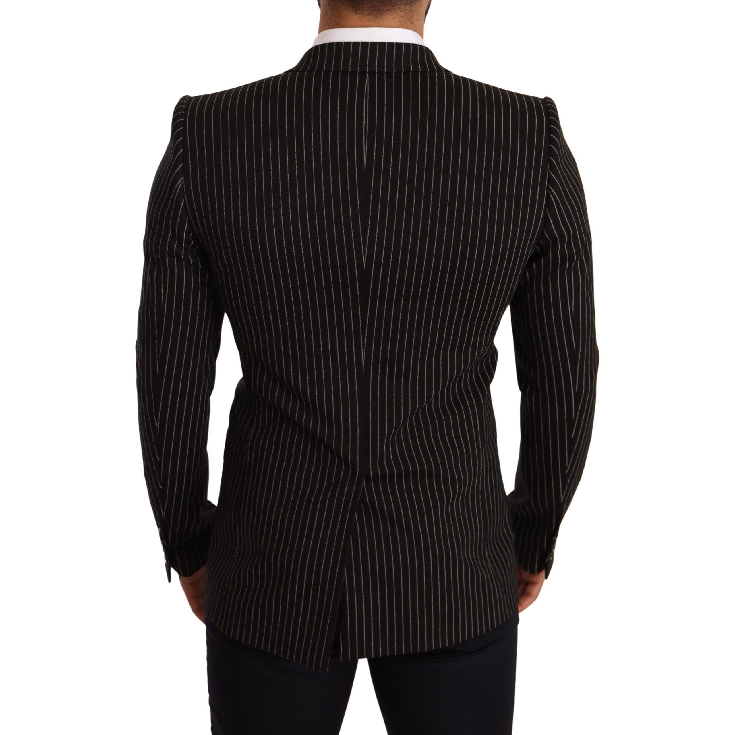 Dolce & Gabbana Black Wool Blazer with Silk Lining