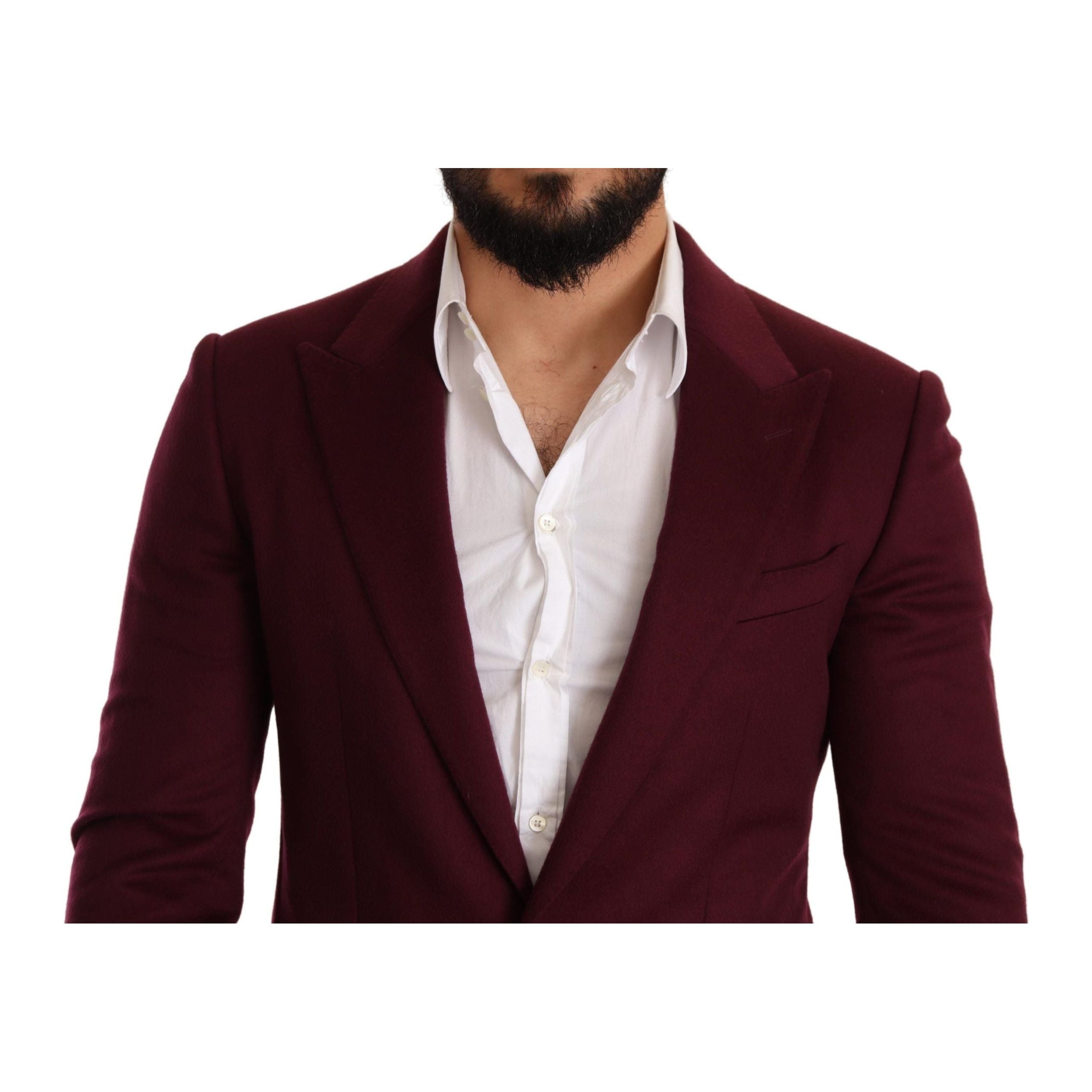 Dolce & Gabbana Maroon Cashmere Blazer