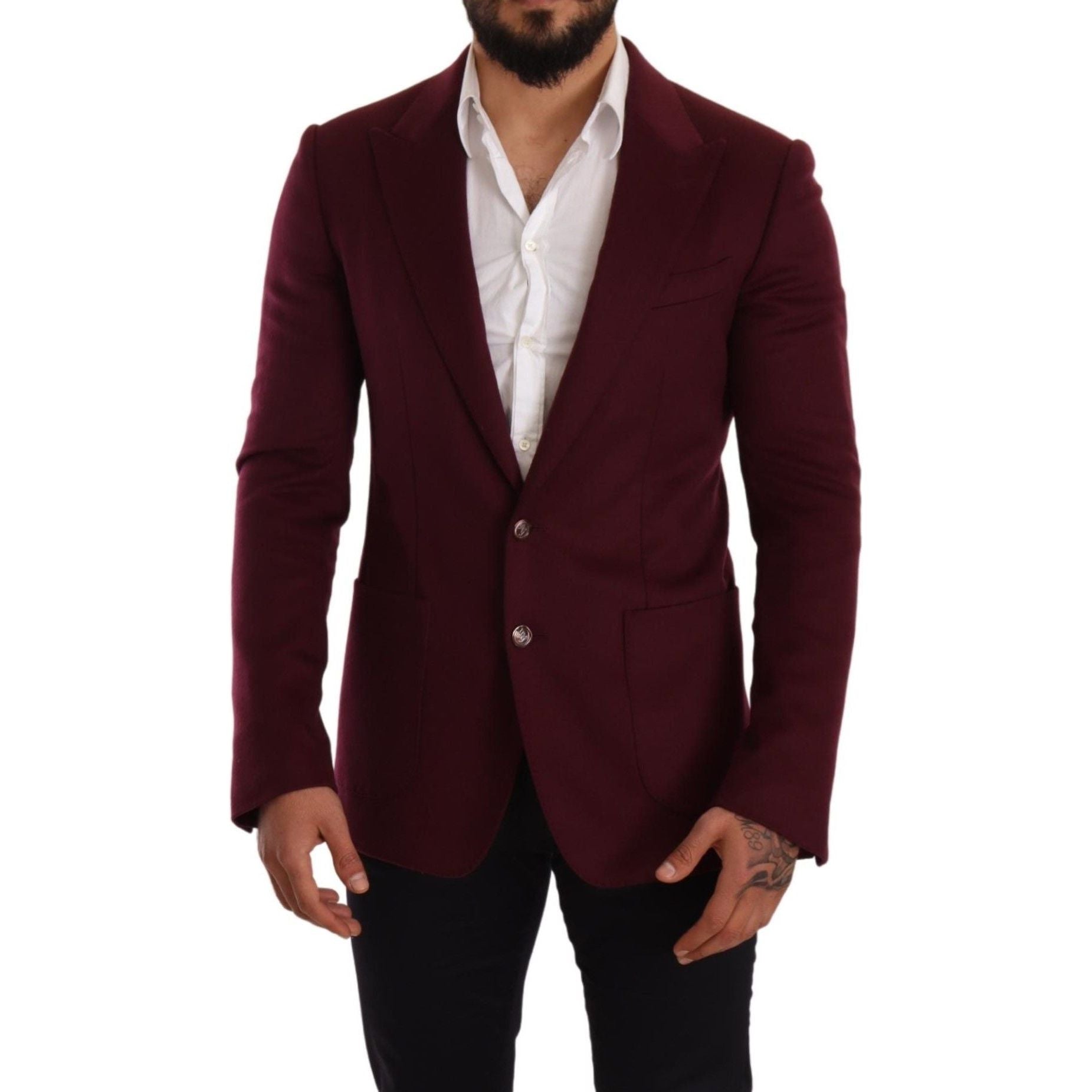 Dolce & Gabbana Maroon Cashmere Blazer